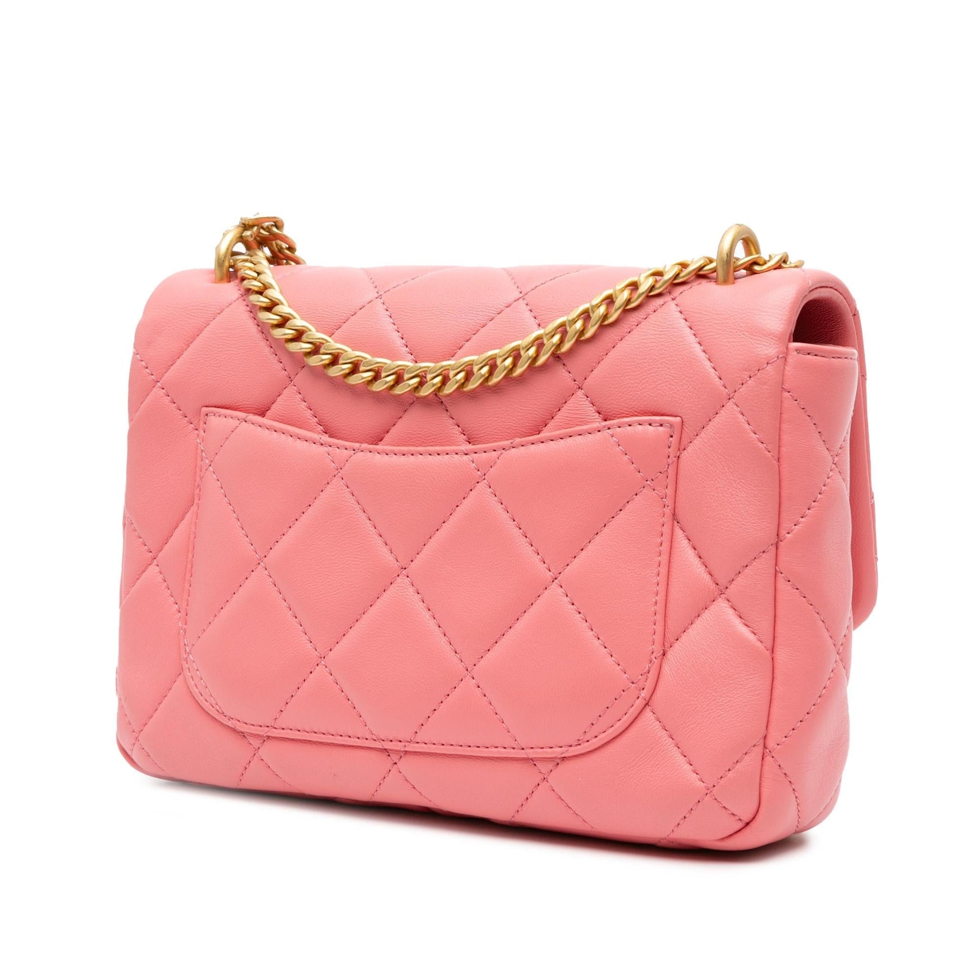 Chanel Small Lambskin Pending CC Flap Shoulder Bag