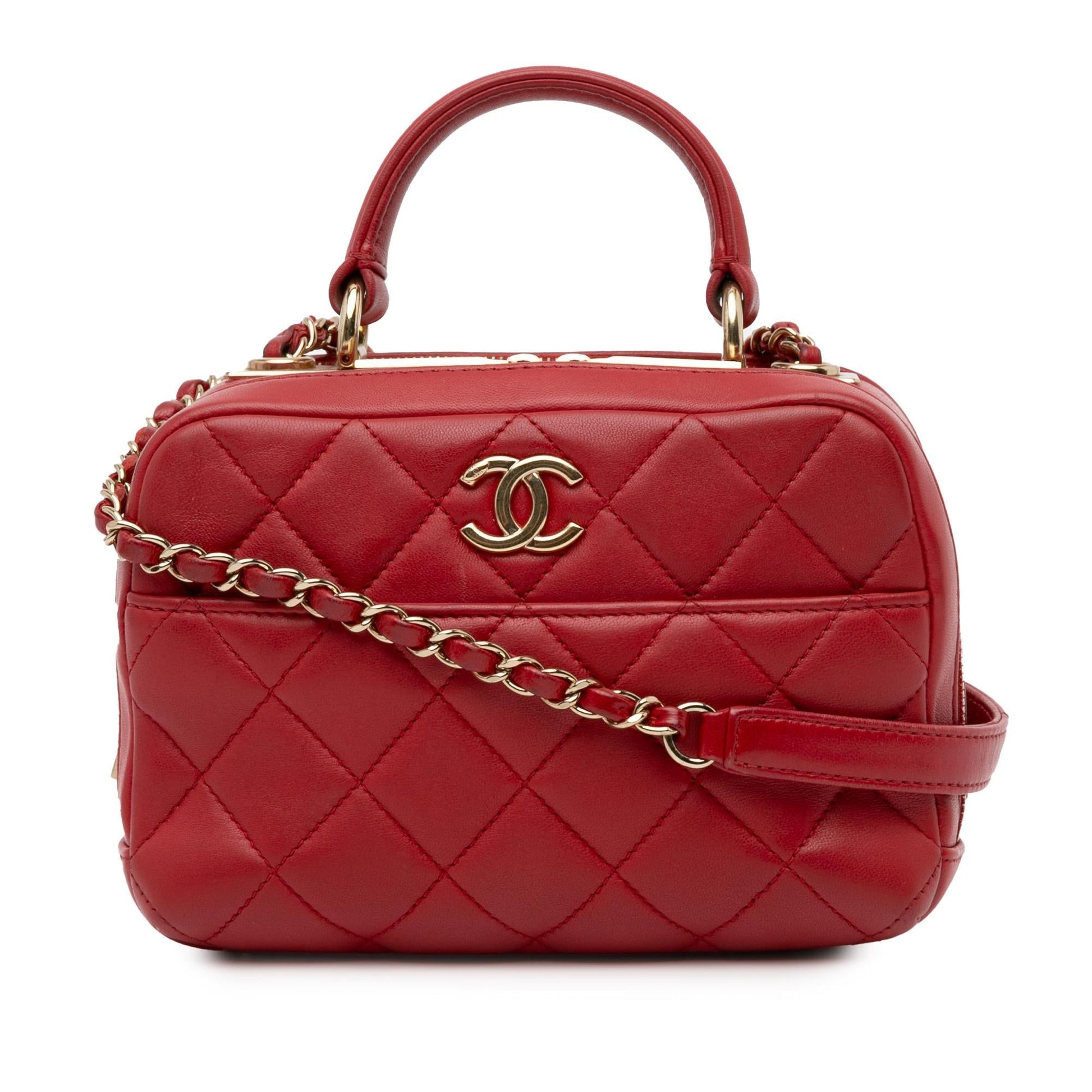 Chanel Small Lambskin Trendy CC Bowling (SHG-lOYrMx) Handbag