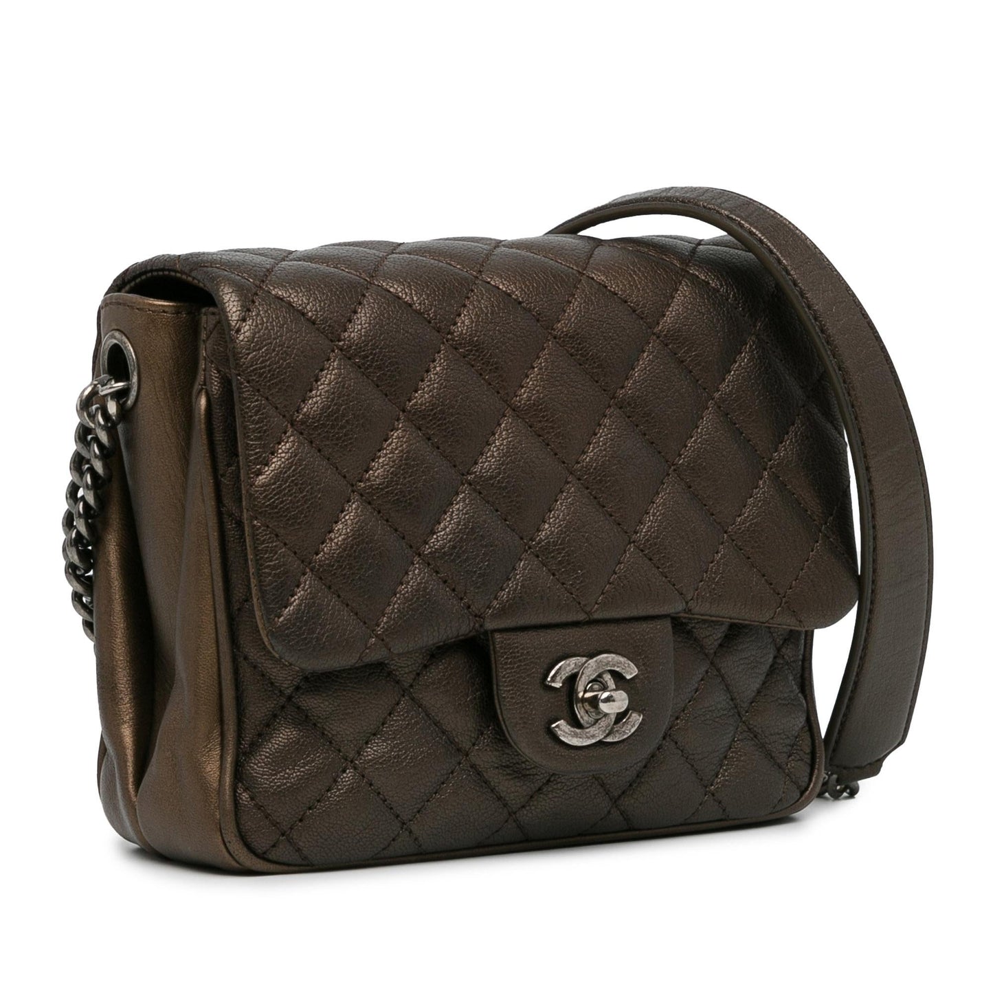Chanel Small Metallic Goatskin Rock in Rome Flap (SHG-U8bYRV) Crossbody