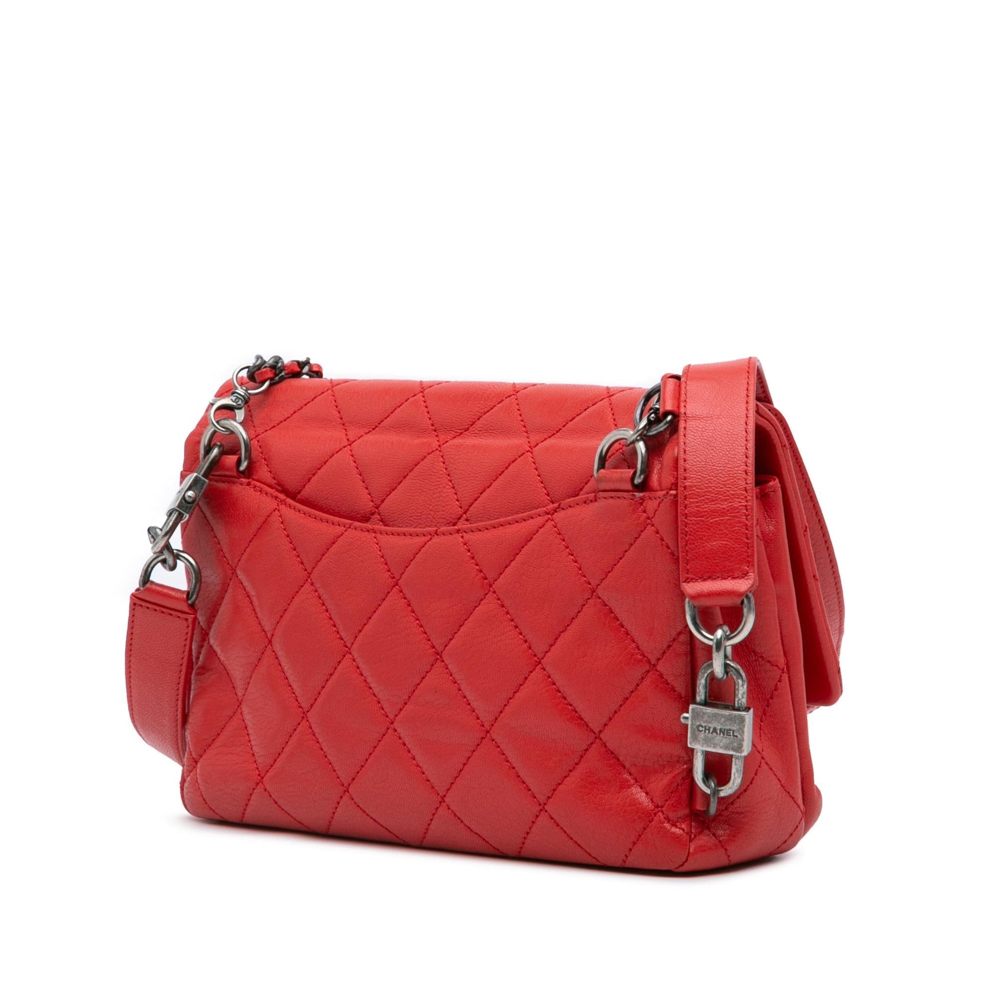 Chanel Small Quilted Goatskin Double Carry Waist Chain Flap Shoulder Bag