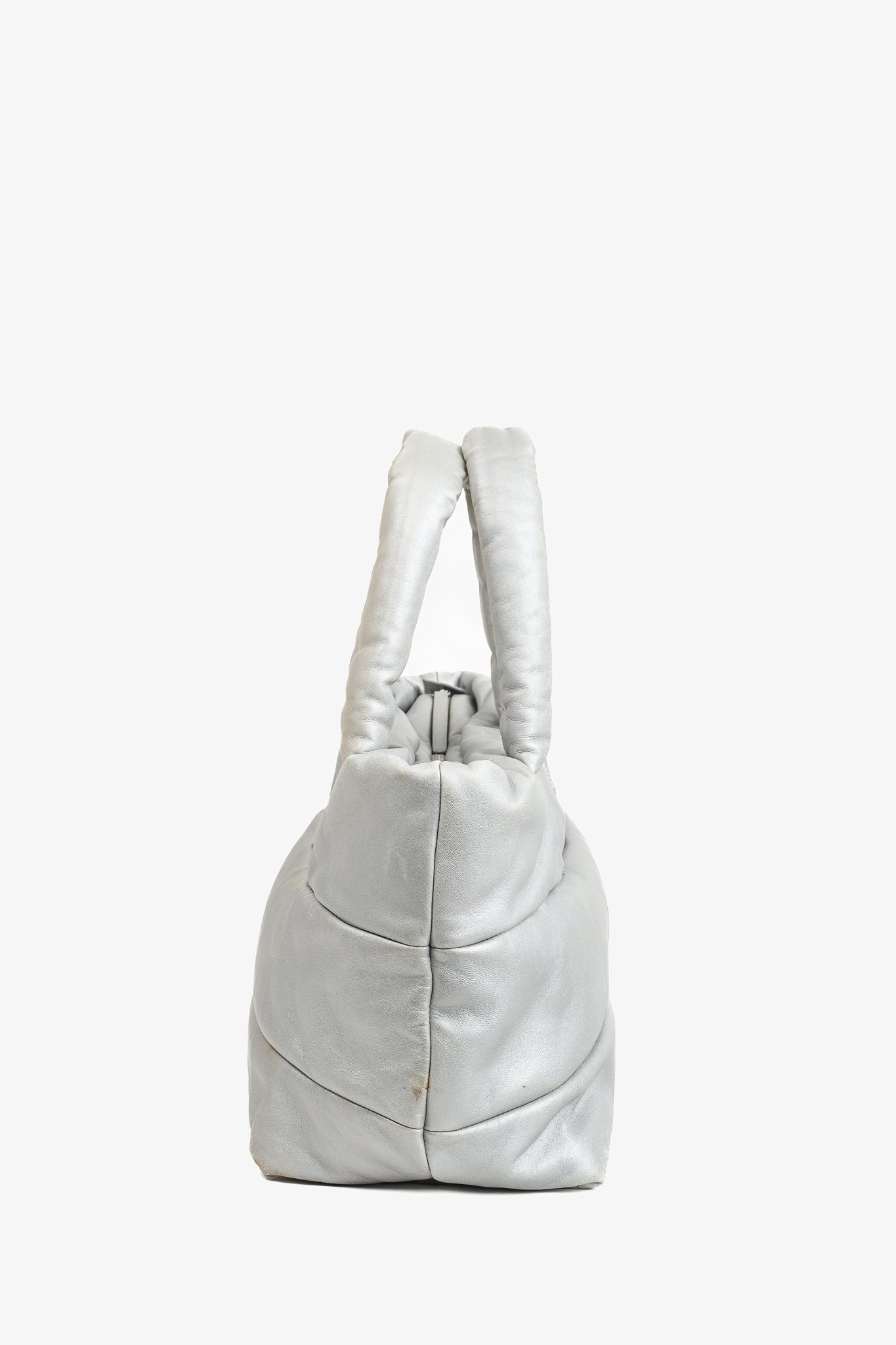 Chanel Silver & Navy Reversible Coco Cocoon Puffer Leather Large Tote Bag