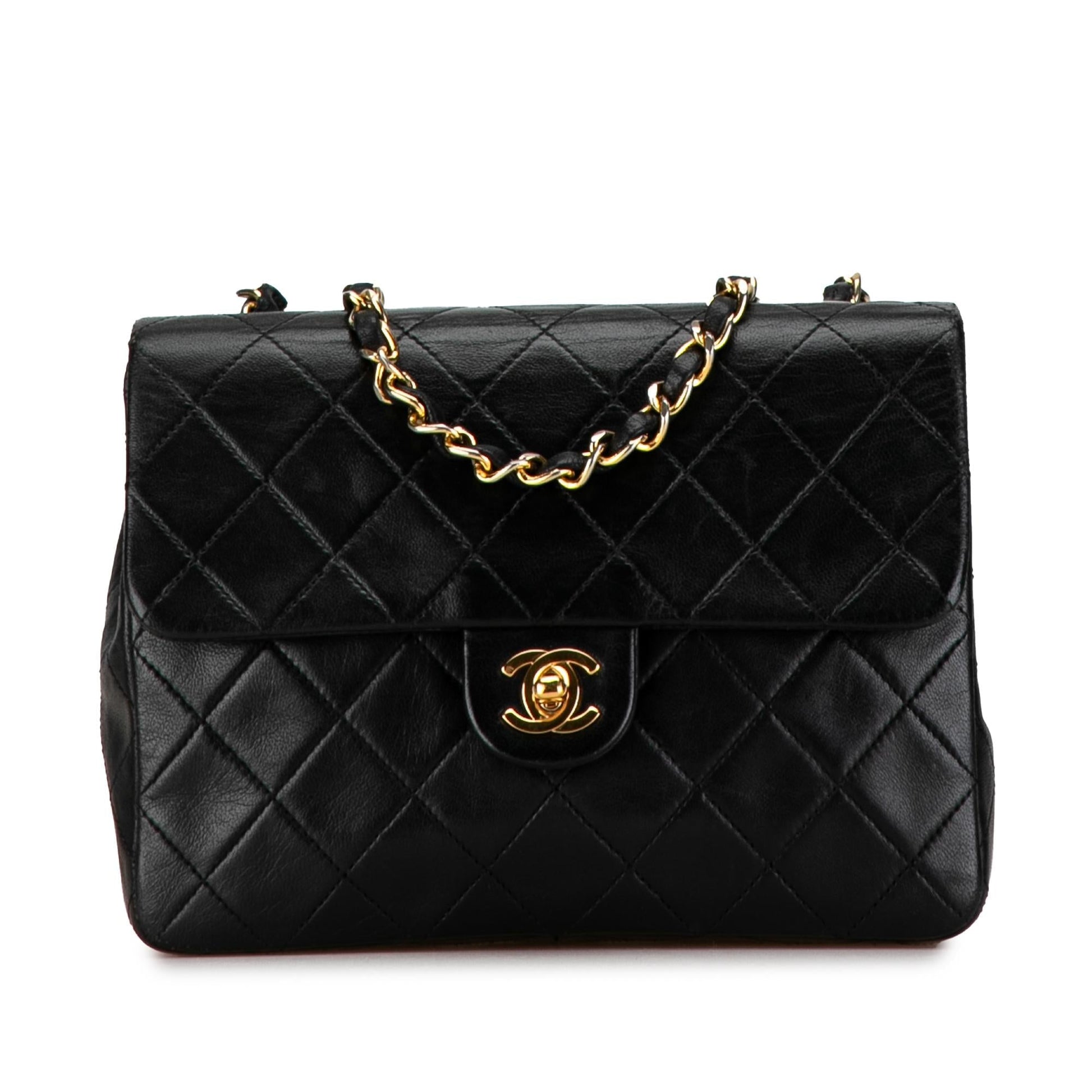 Chanel Square Classic Quilted Lambskin Flap (SHG-NCKAmV) Crossbody