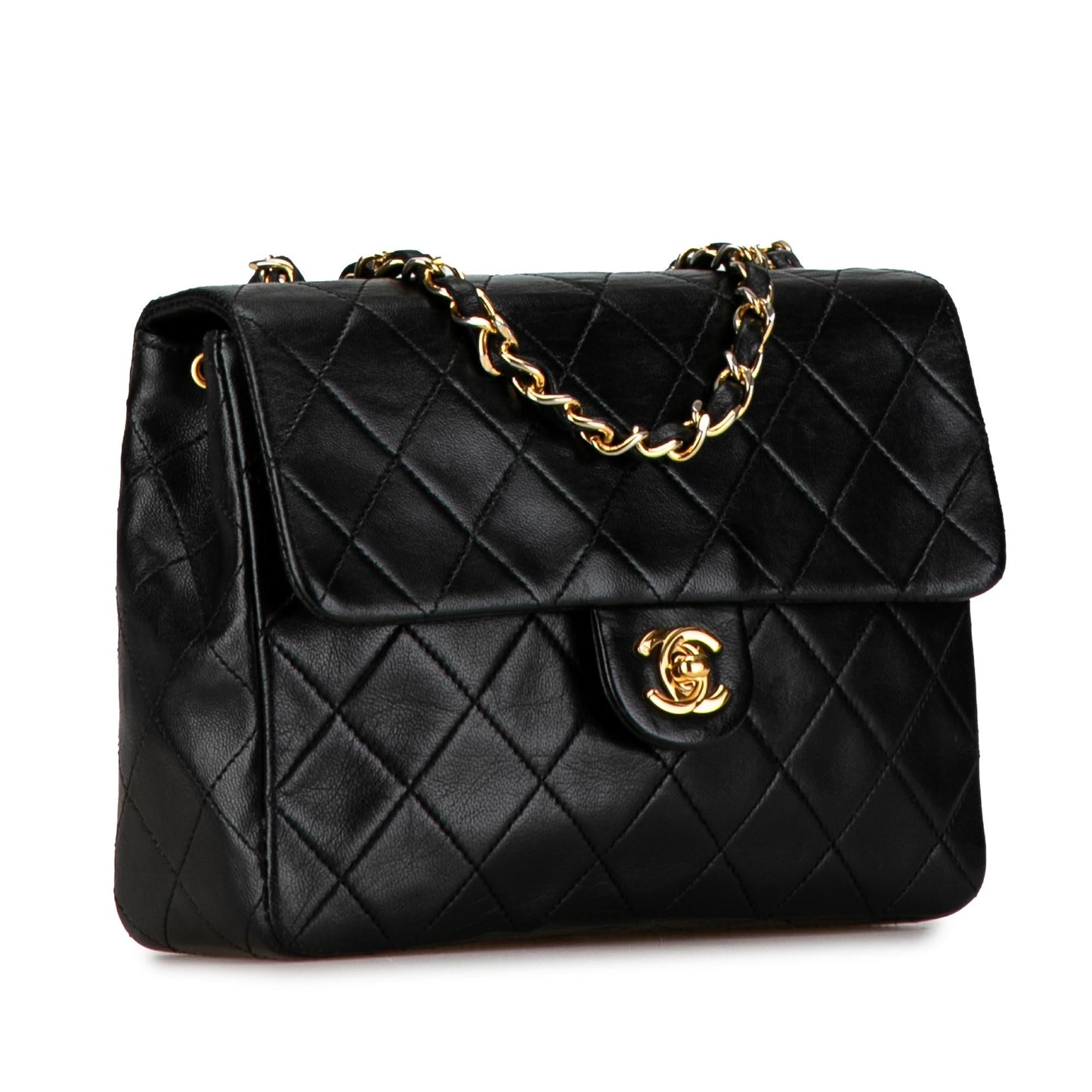 Chanel Square Classic Quilted Lambskin Flap (SHG-NCKAmV) Crossbody