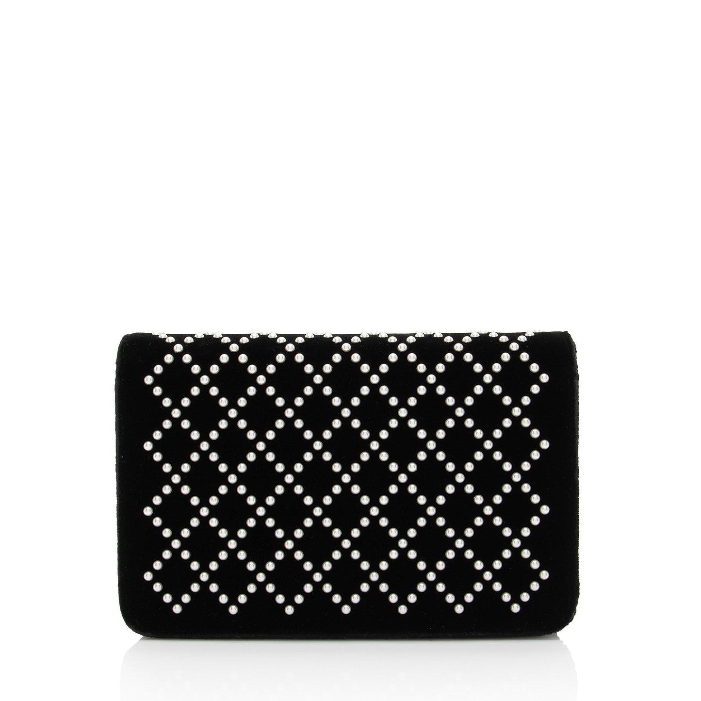 Chanel Velvet Pearl Embellished Wallet on Chain (SHF-aGIZaD) Crossbody