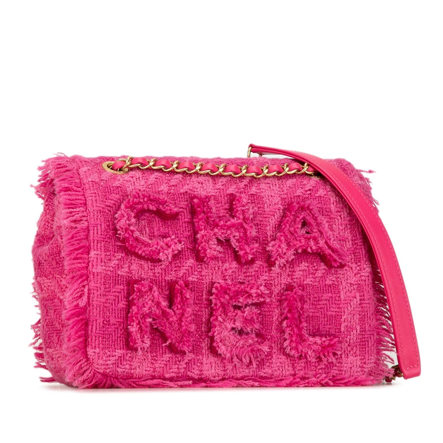 Chanel Wool Tweed Giant Logo Flap (SHG-cgNjh5) Shoulder Bag