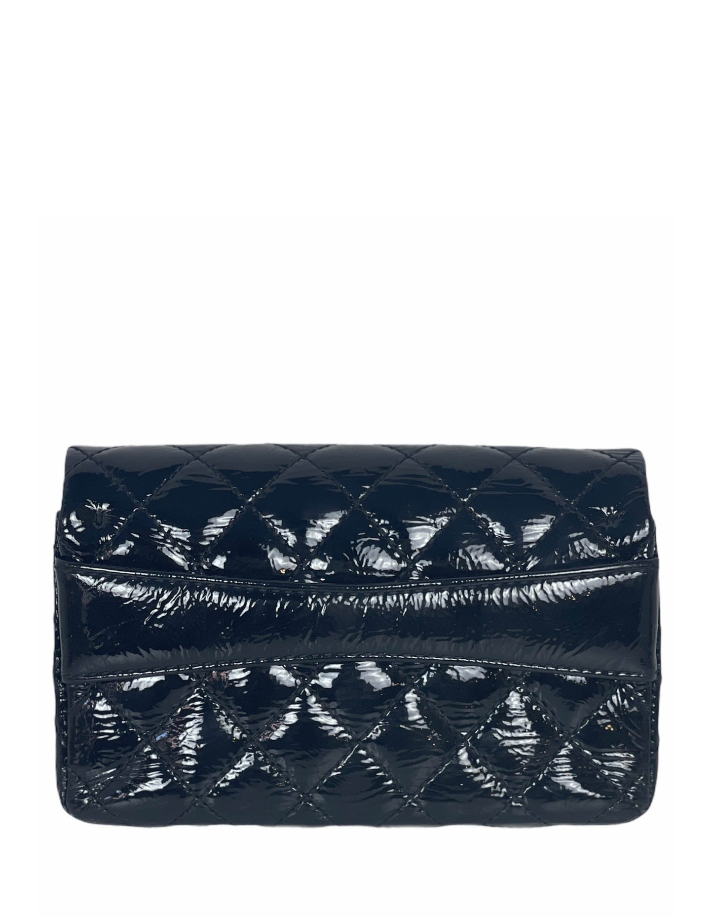Chanel Black Aged Patent Leather 2.55 Reissue Clutch Bag