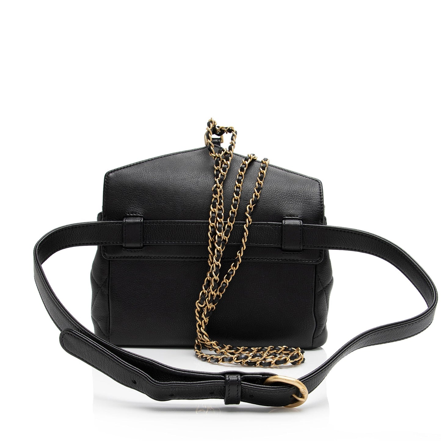 Chanel Calfskin Quilted Carry With Chic Flap Waist Bag (SHF-zM1SNQ)