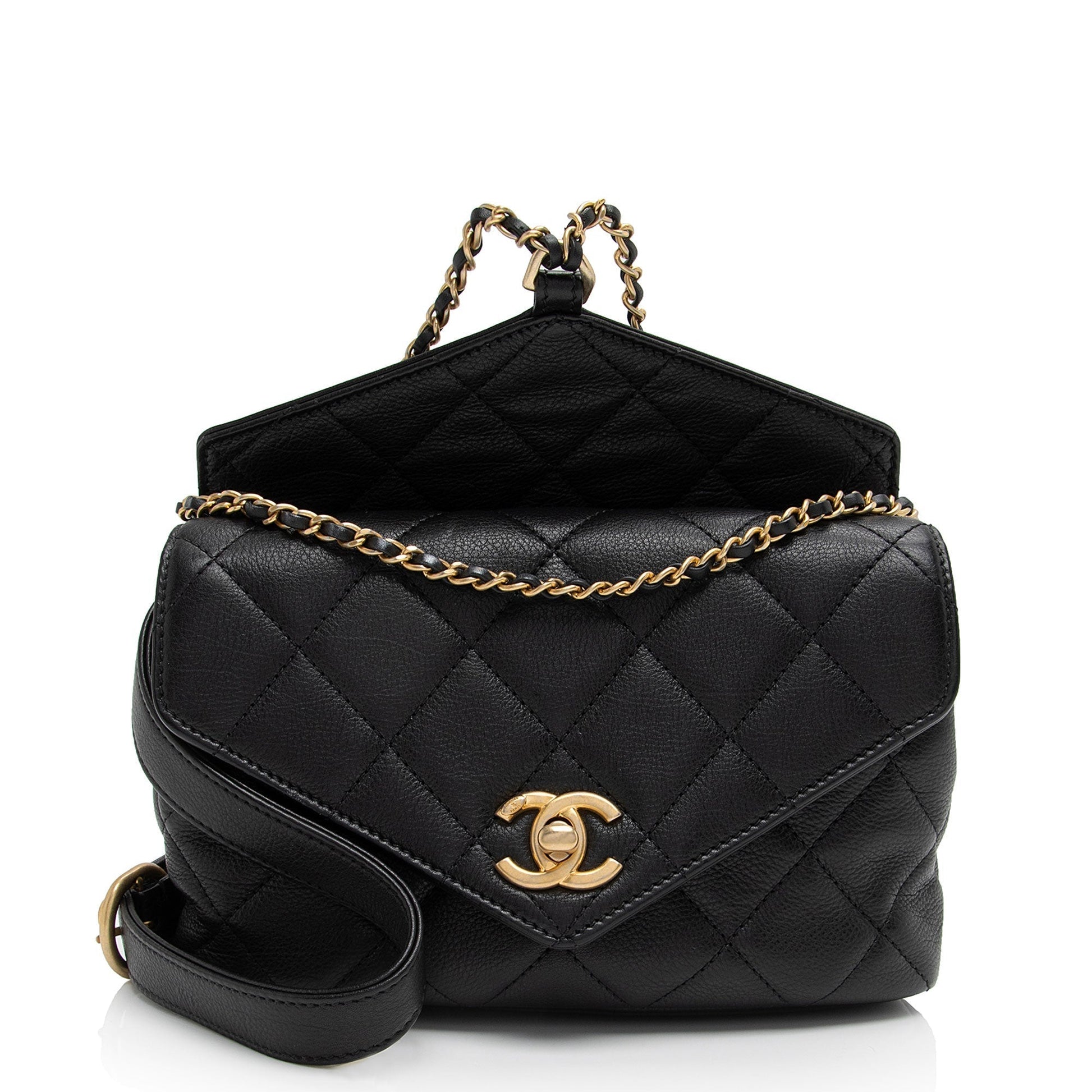 Chanel Calfskin Quilted Carry With Chic Flap Waist Bag (SHF-zM1SNQ)