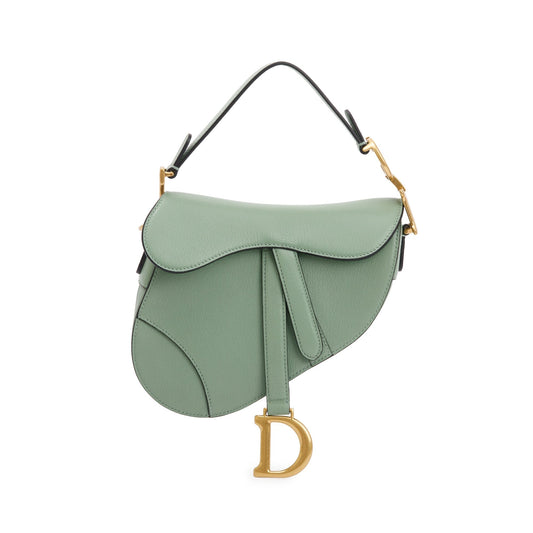 Christian Dior 2020 Green Calfskin Leather Mini Saddle Bag
