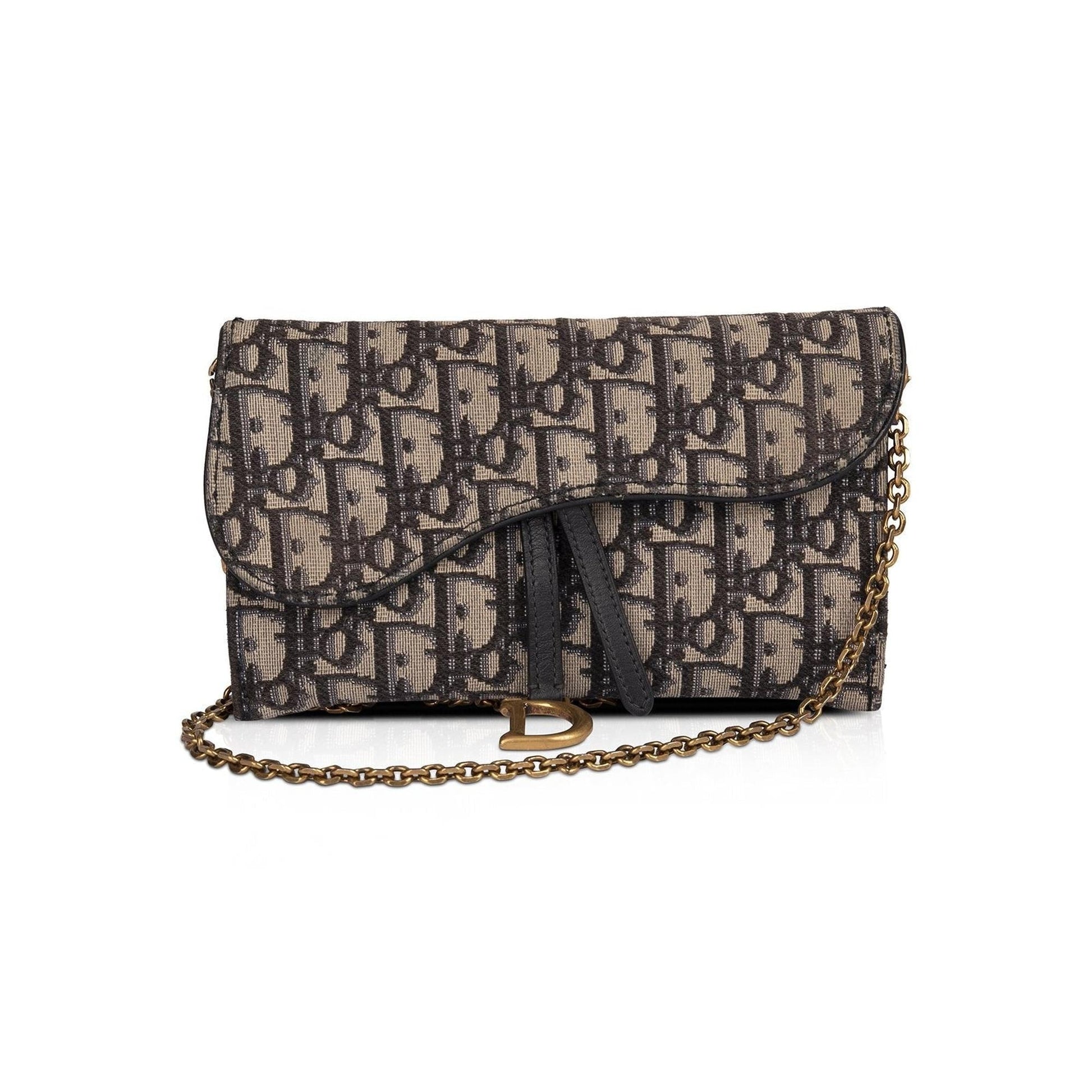 Christian Dior 2020 Oblique Saddle Wallet on Chain