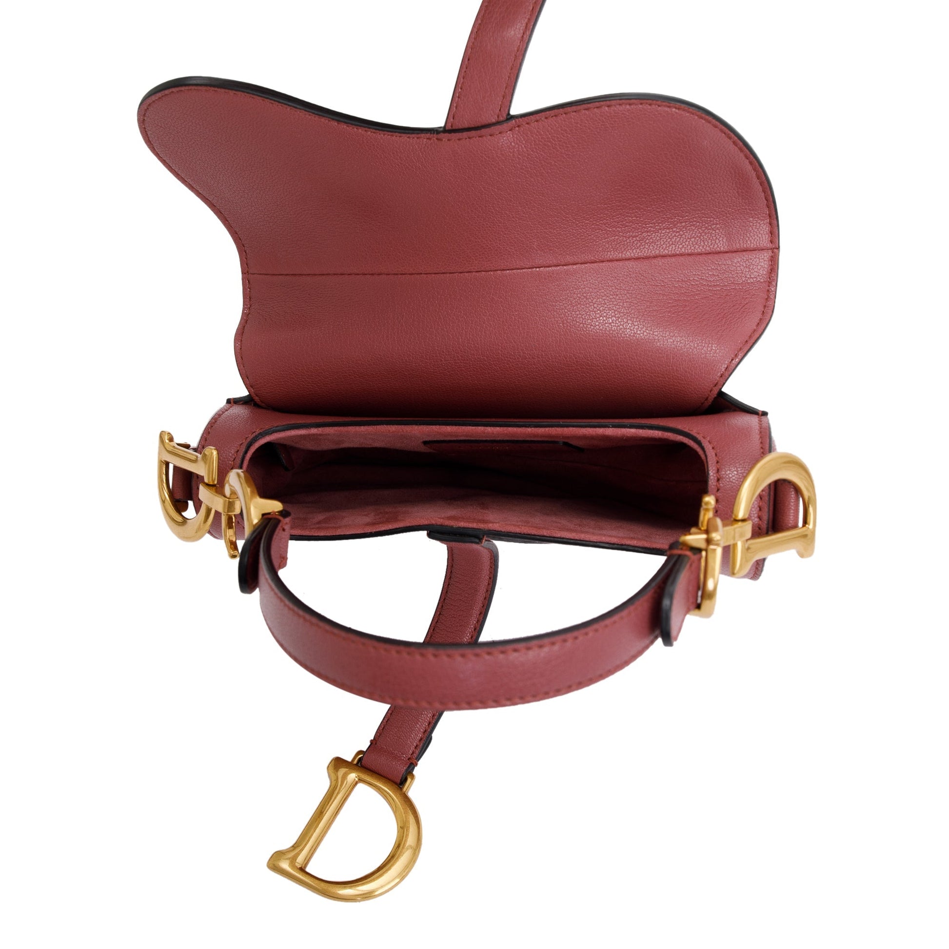 Christian Dior 2020 Pink Calfskin Leather Mini Saddle Bag