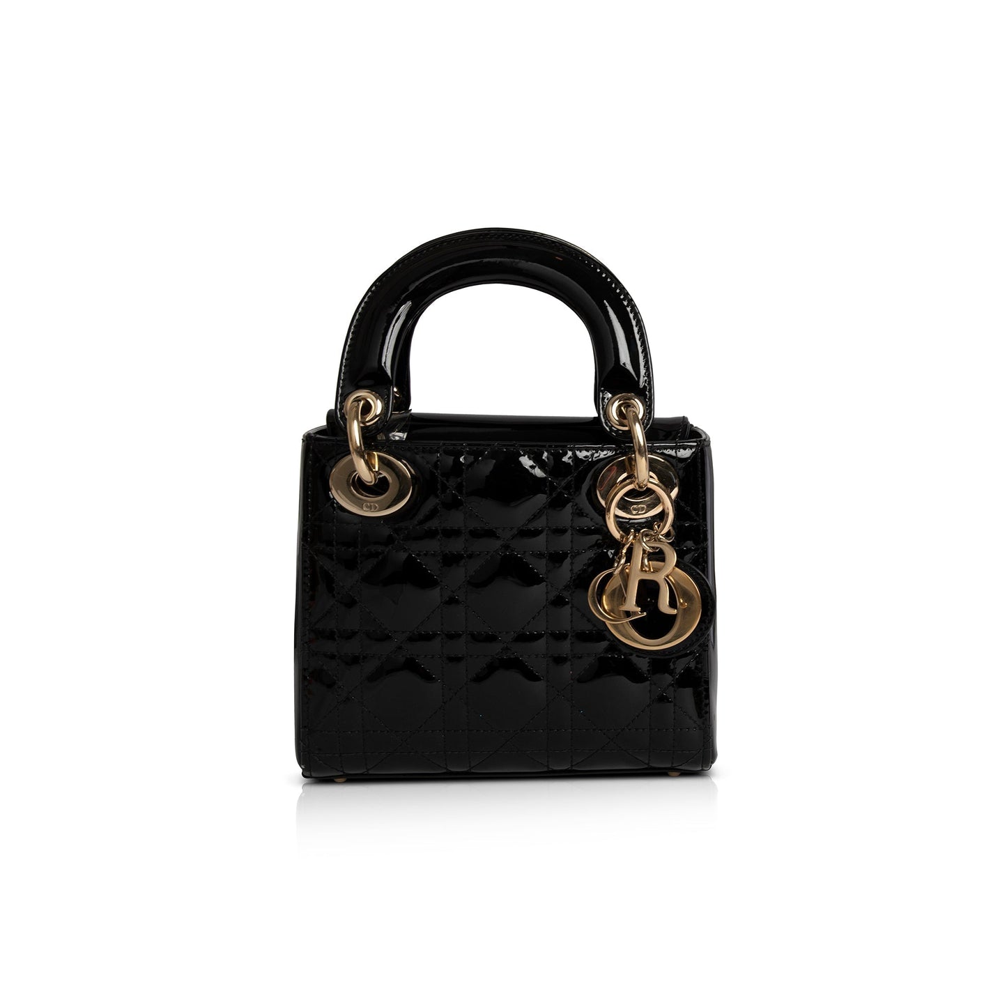 Christian Dior Black Patent Mini Lady Dior Bag