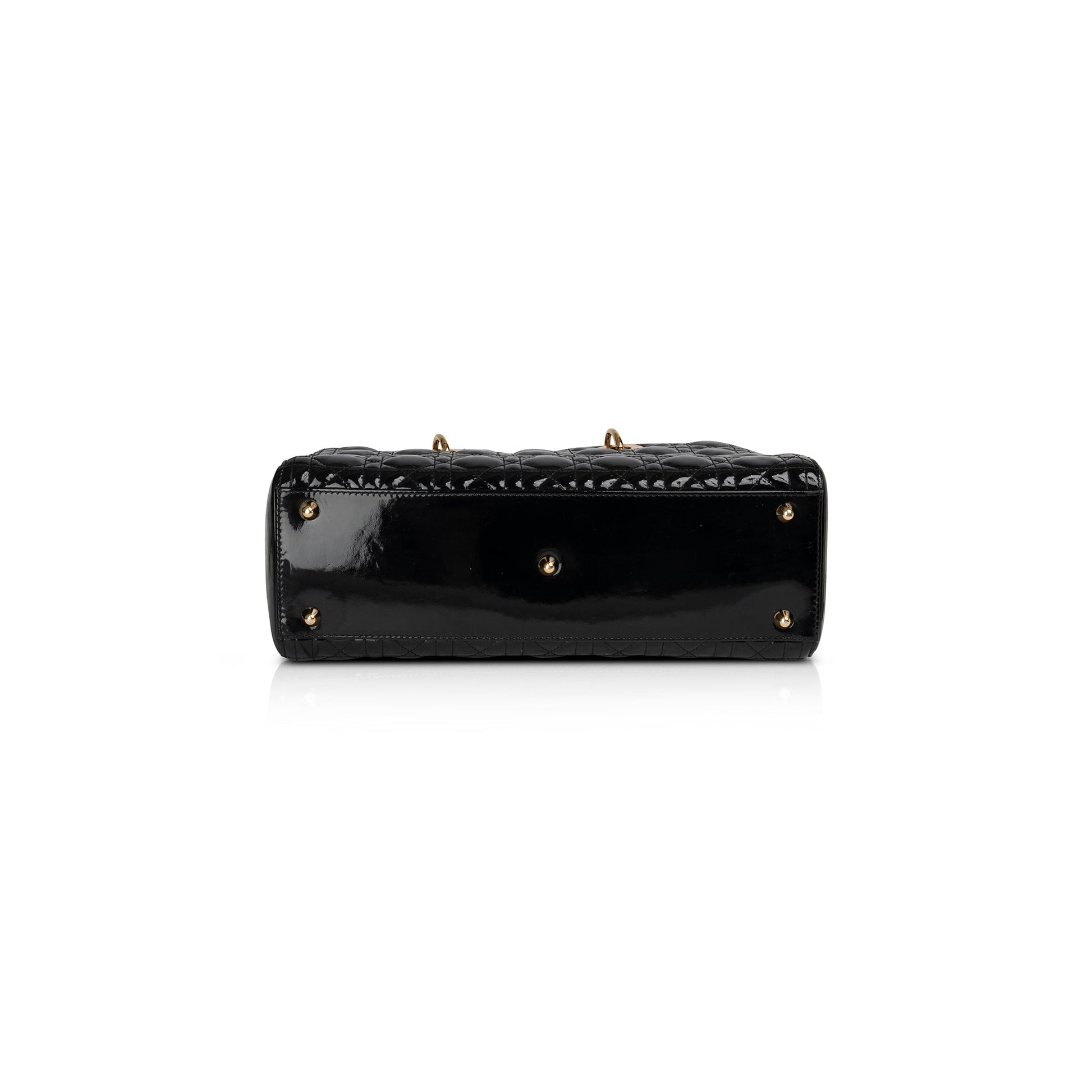 Christian Dior Large Patent Leather Lady Dior Bag