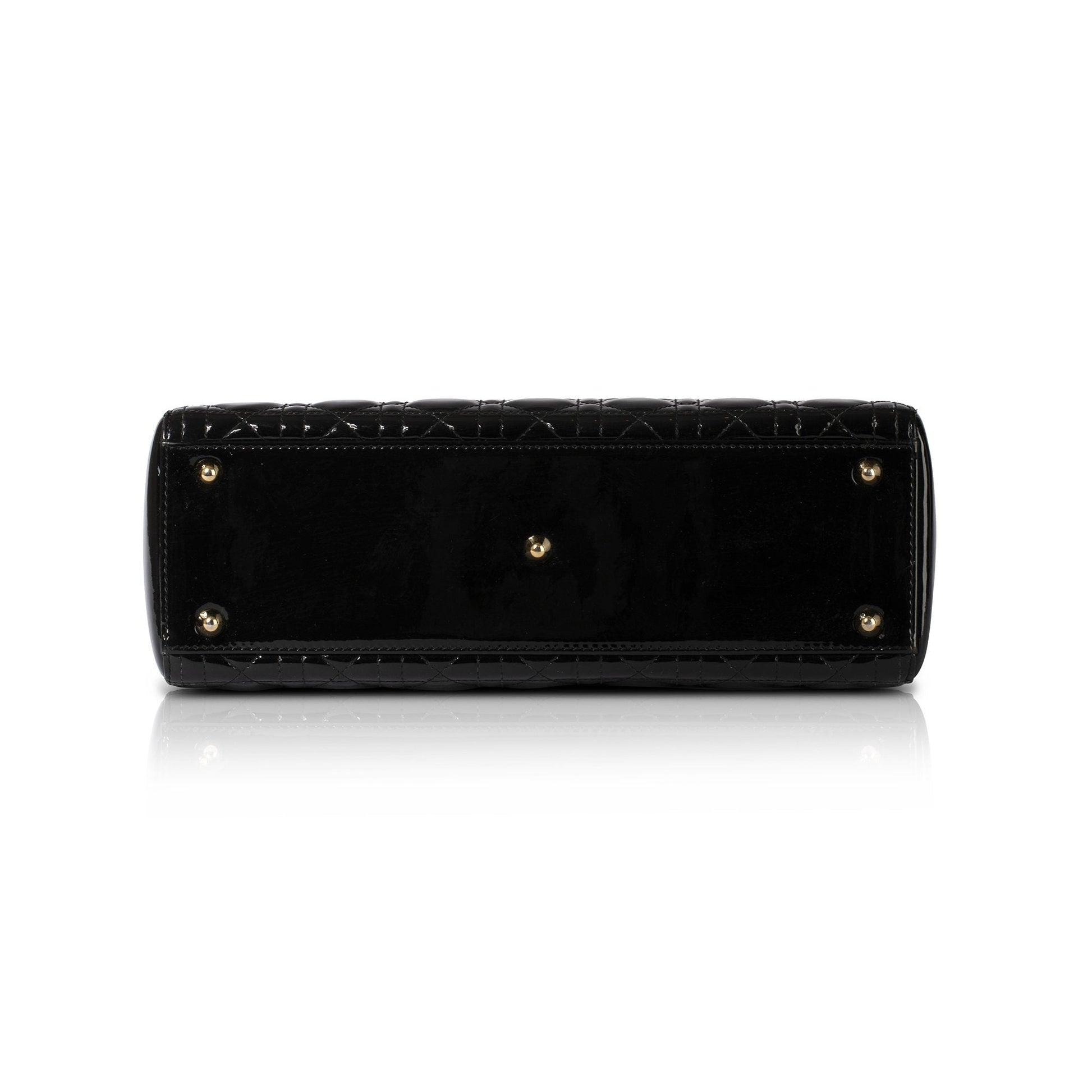 Christian Dior Patent Large Lady Dior Bag