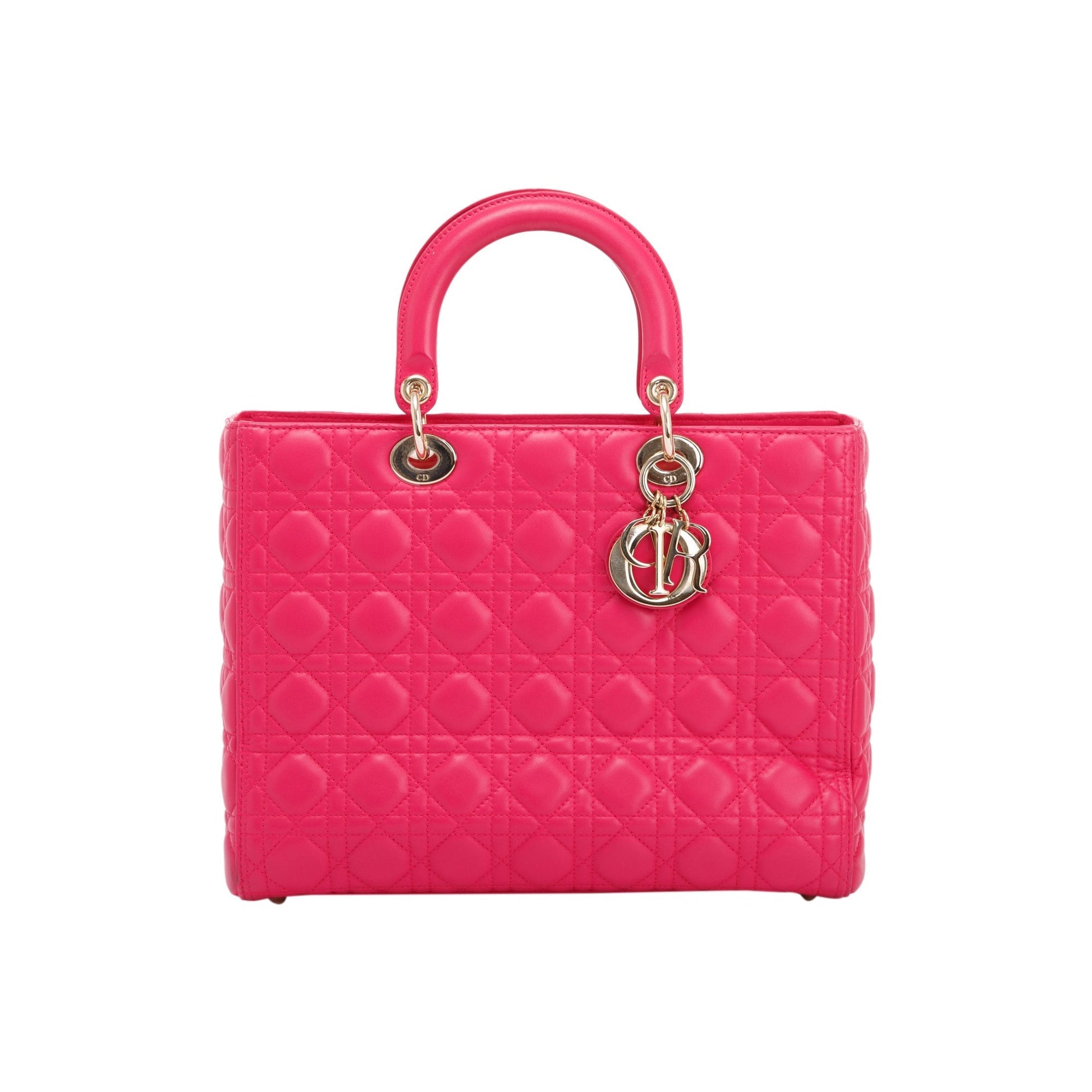 Christian Dior Pink Large Cannage Lady Dior Bag
