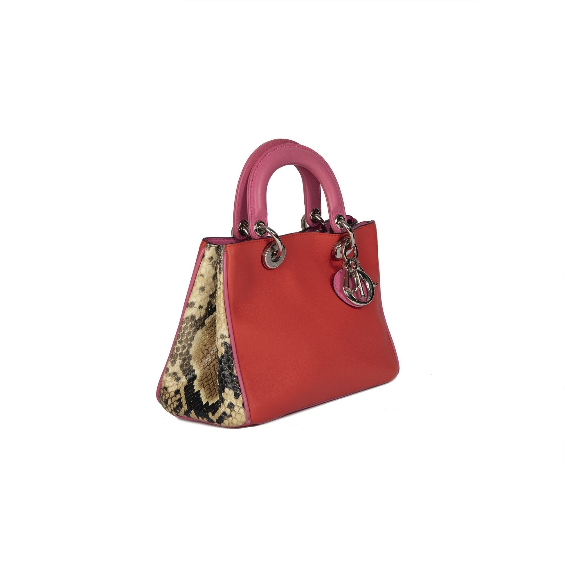 Christian Dior Small Python Trimmed Diorissimo Tote