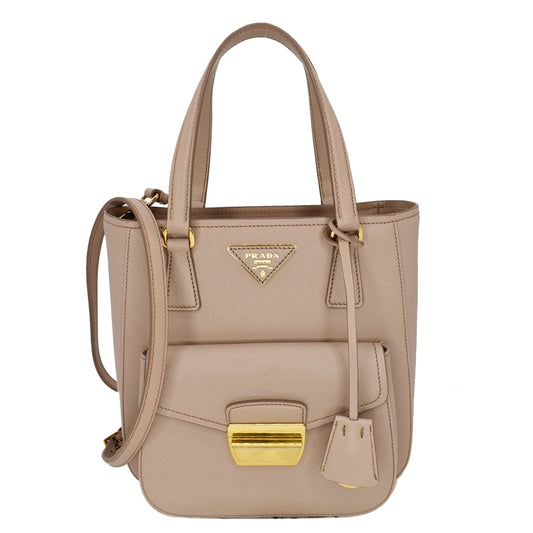 PRADA Lux Metropolis Saffiano Leather Tote Bag Cipria - Hot Deals