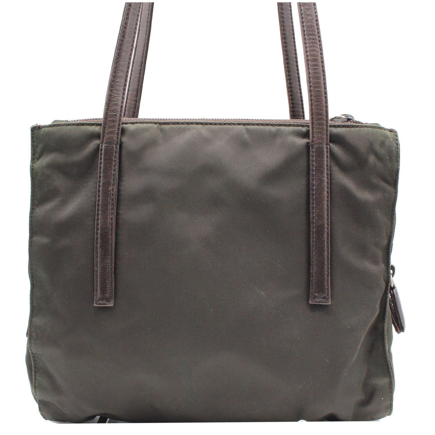 PRADA Nylon Tote Shoulder Bag Dark Green