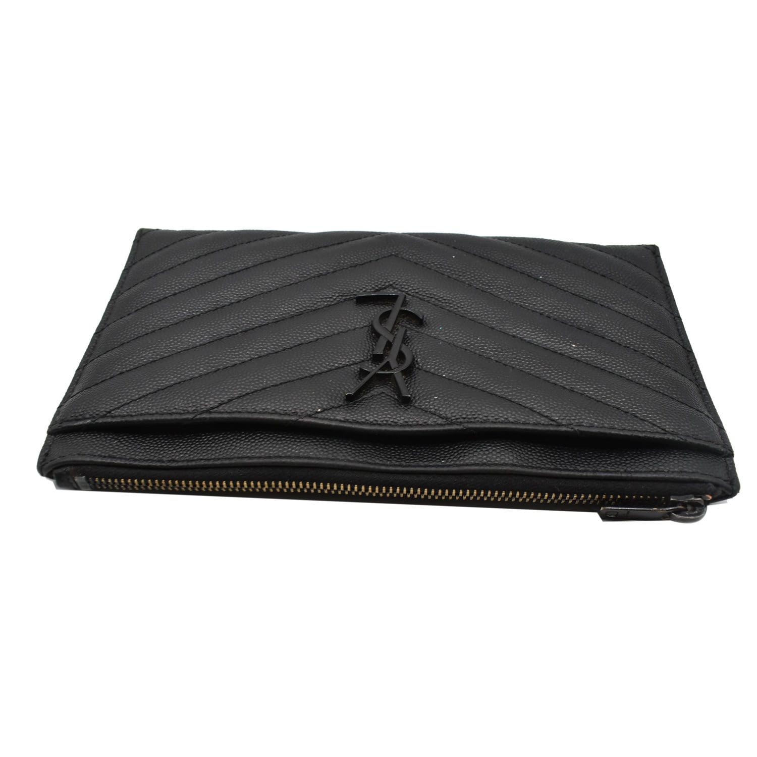 YVES SAINT LAURENT Bill Pouch Grain De Poudre Black