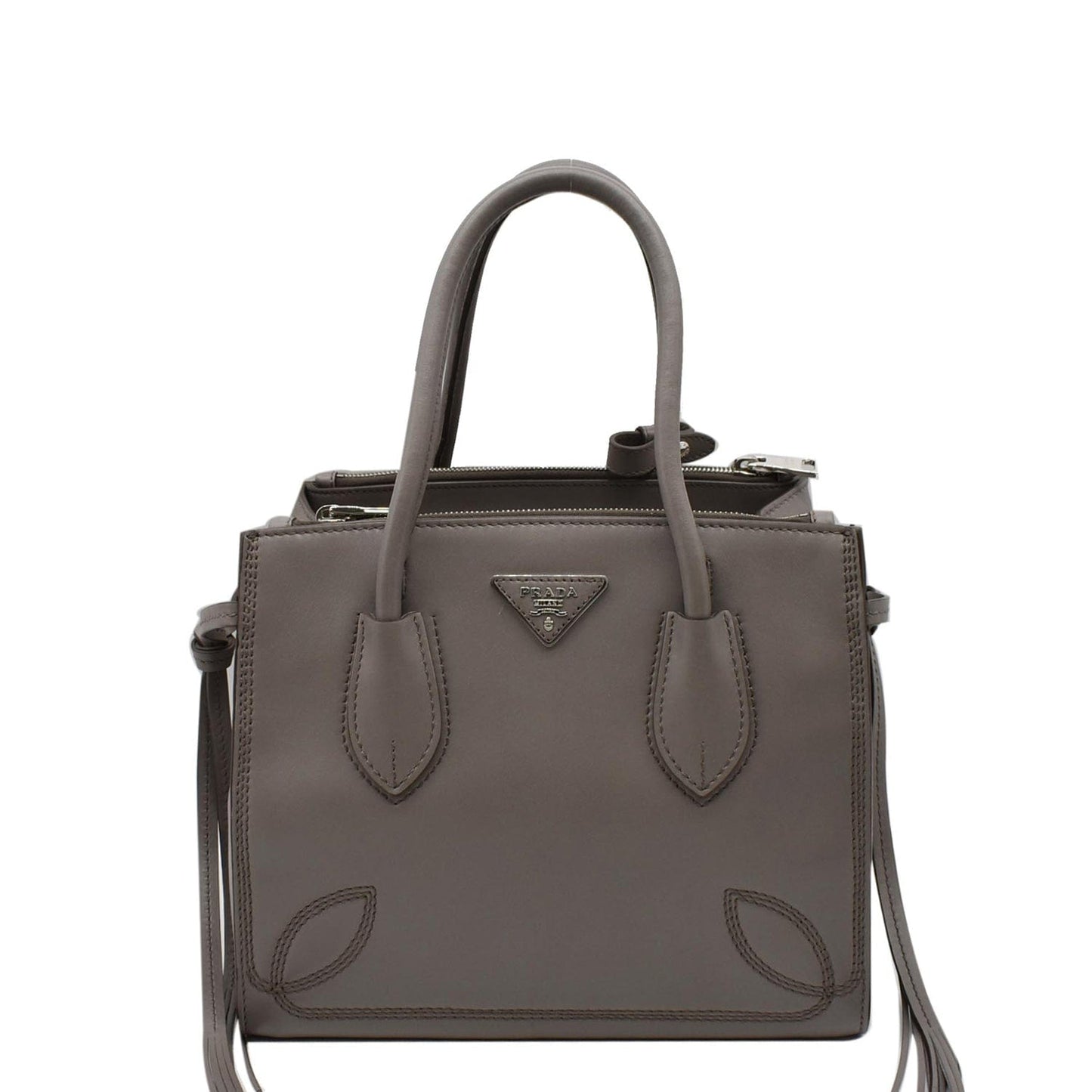 PRADA City Sport Leather 2Way Shoulder Bag Grey