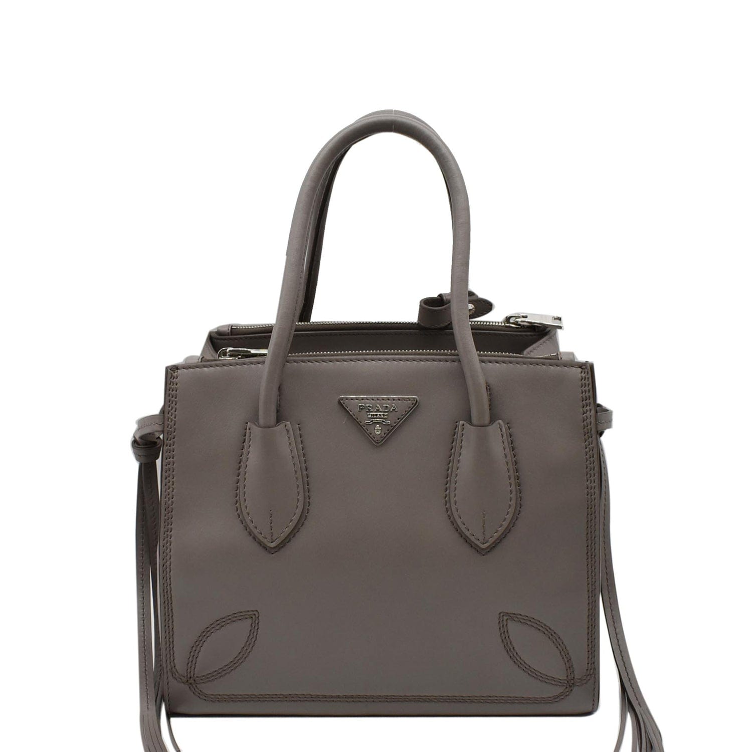 PRADA City Sport Leather 2Way Shoulder Bag Grey