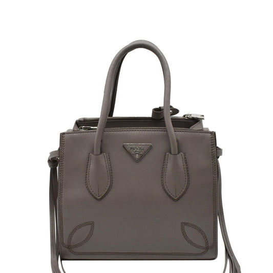 PRADA City Sport Leather 2Way Shoulder Bag Grey