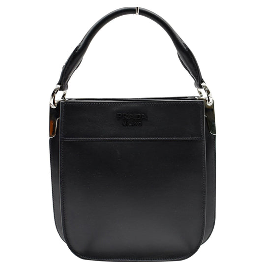PRADA City Margit Calf Leather Satchel Bag Black