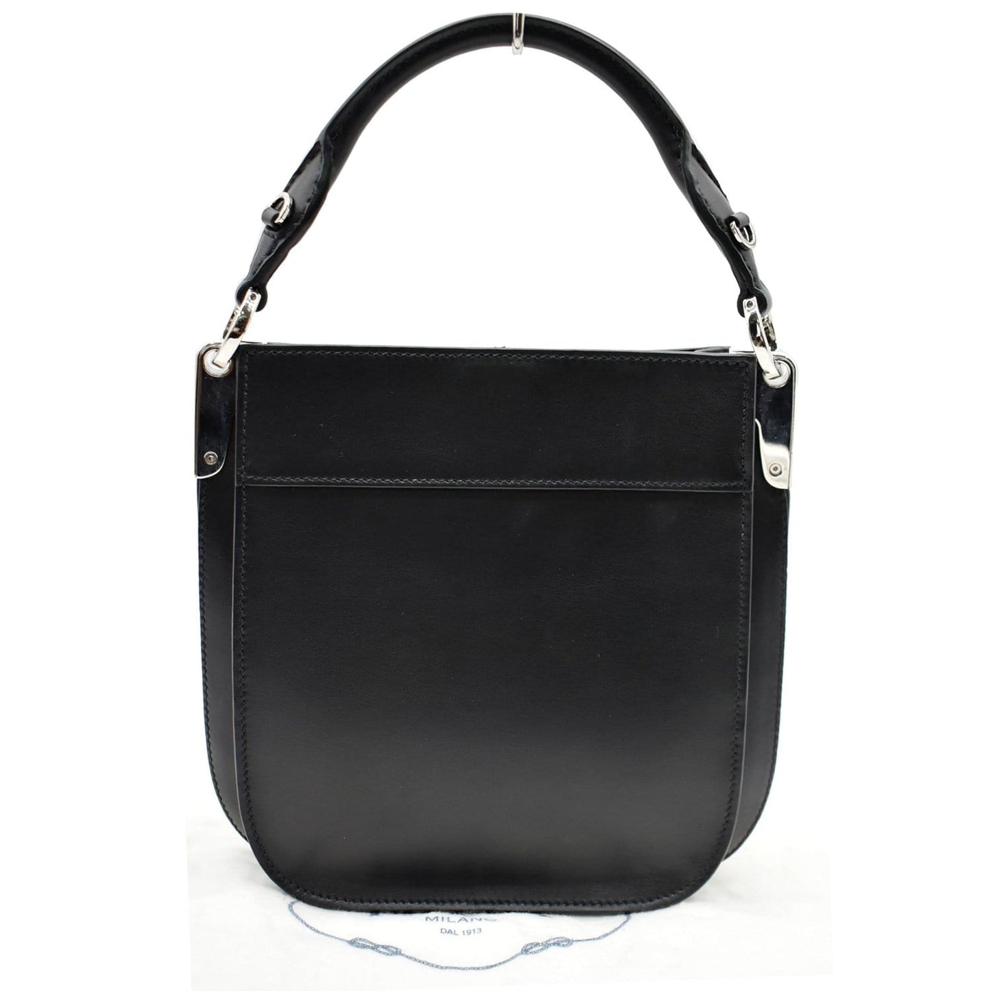 PRADA City Margit Calf Leather Satchel Bag Black