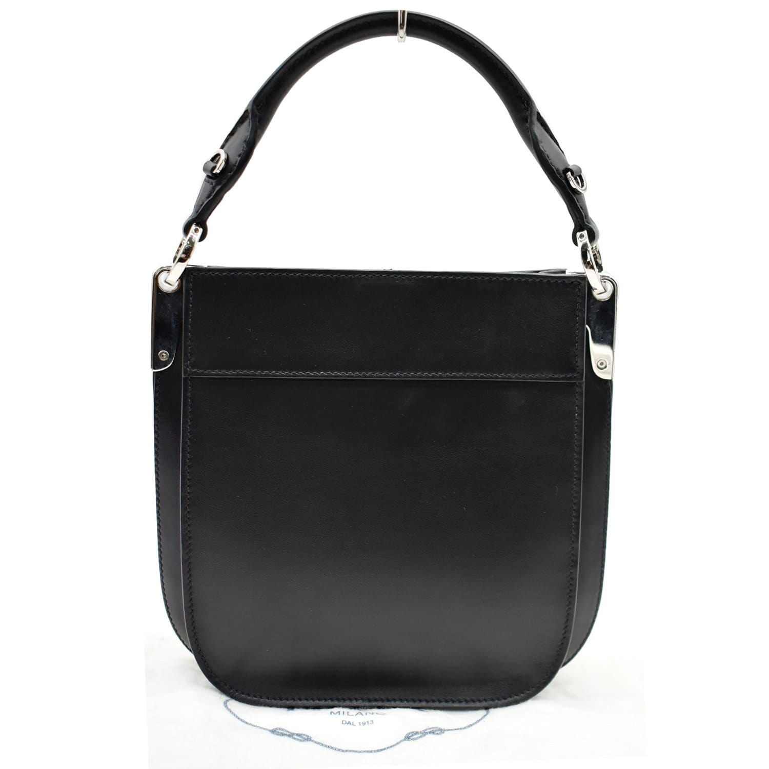PRADA City Margit Calf Leather Satchel Bag Black