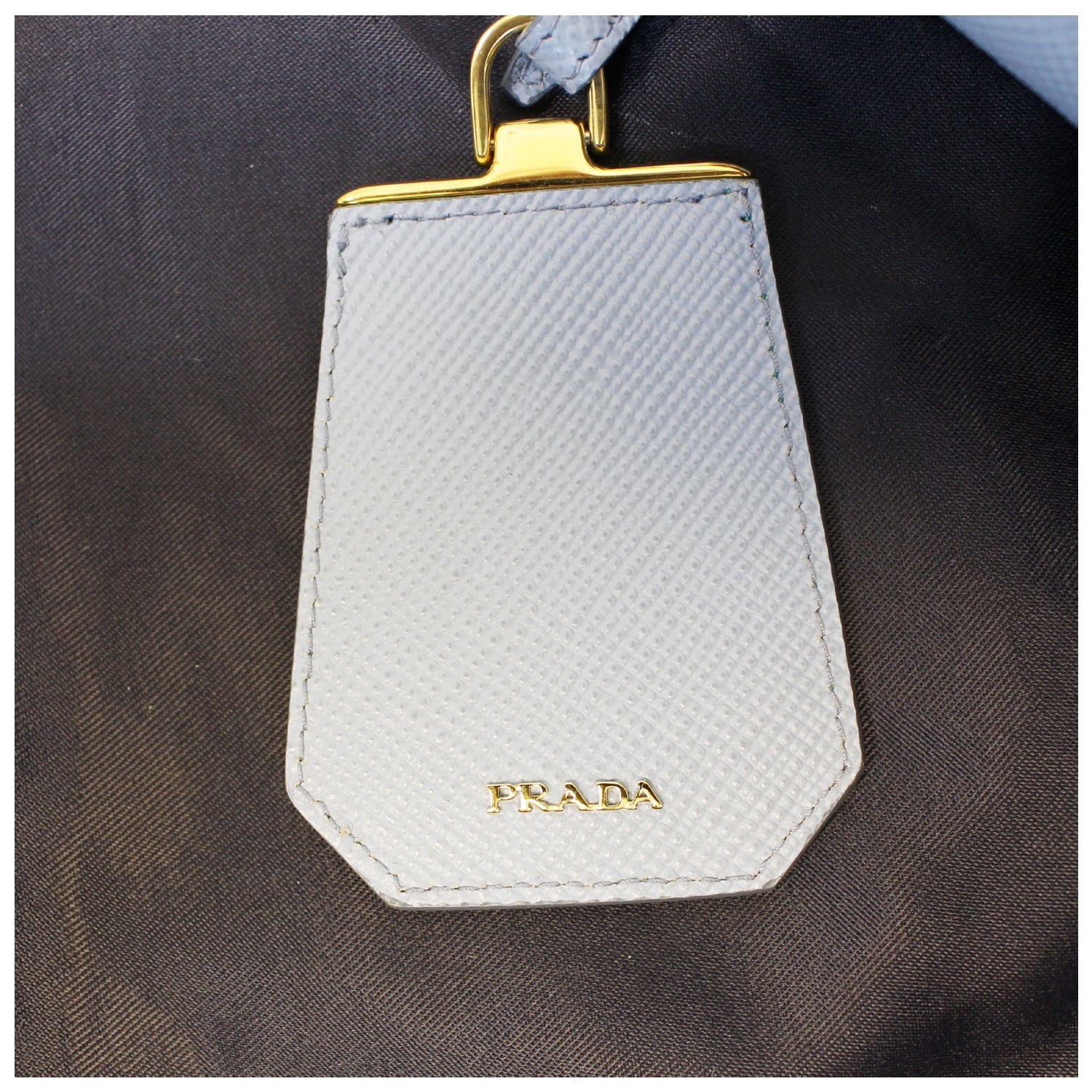 PRADA Lux Saffiano Leather Tote Shoulder Bag Blue