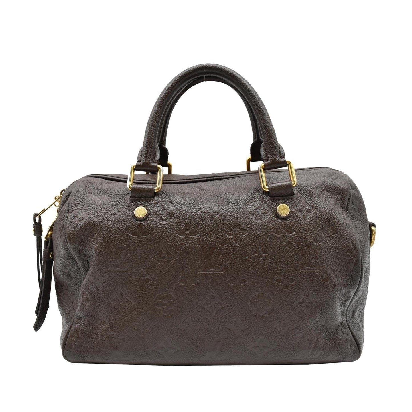 LOUIS VUITTON Monogram Empreinte Leather Satchel Bag Terre