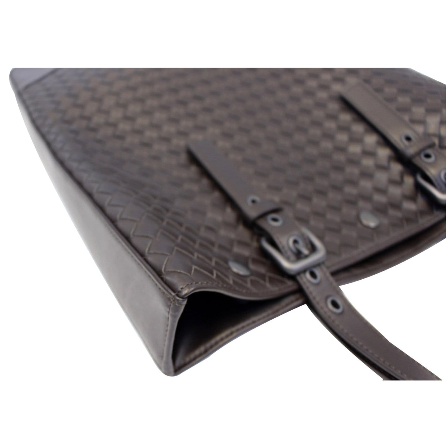 BOTTEGA VENETA Ebano Intrecciato Nappa Leather Tote Bag Dark Brown