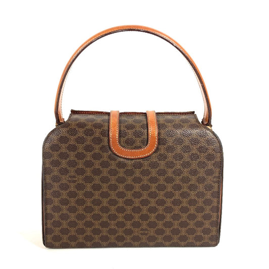 CELINE Handbag Leather / canvas Brown Macadam Women