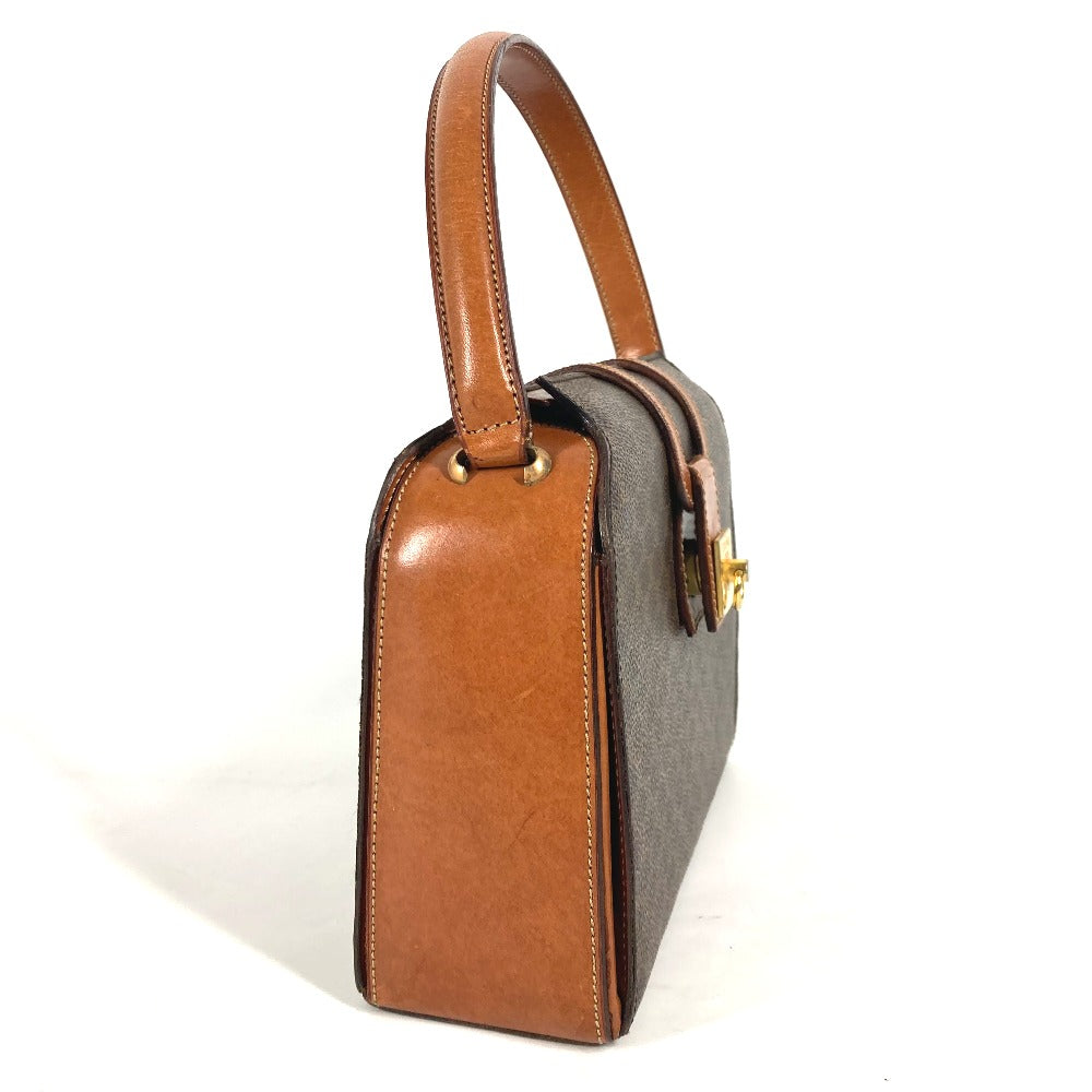CELINE Handbag Leather / canvas Brown Macadam Women
