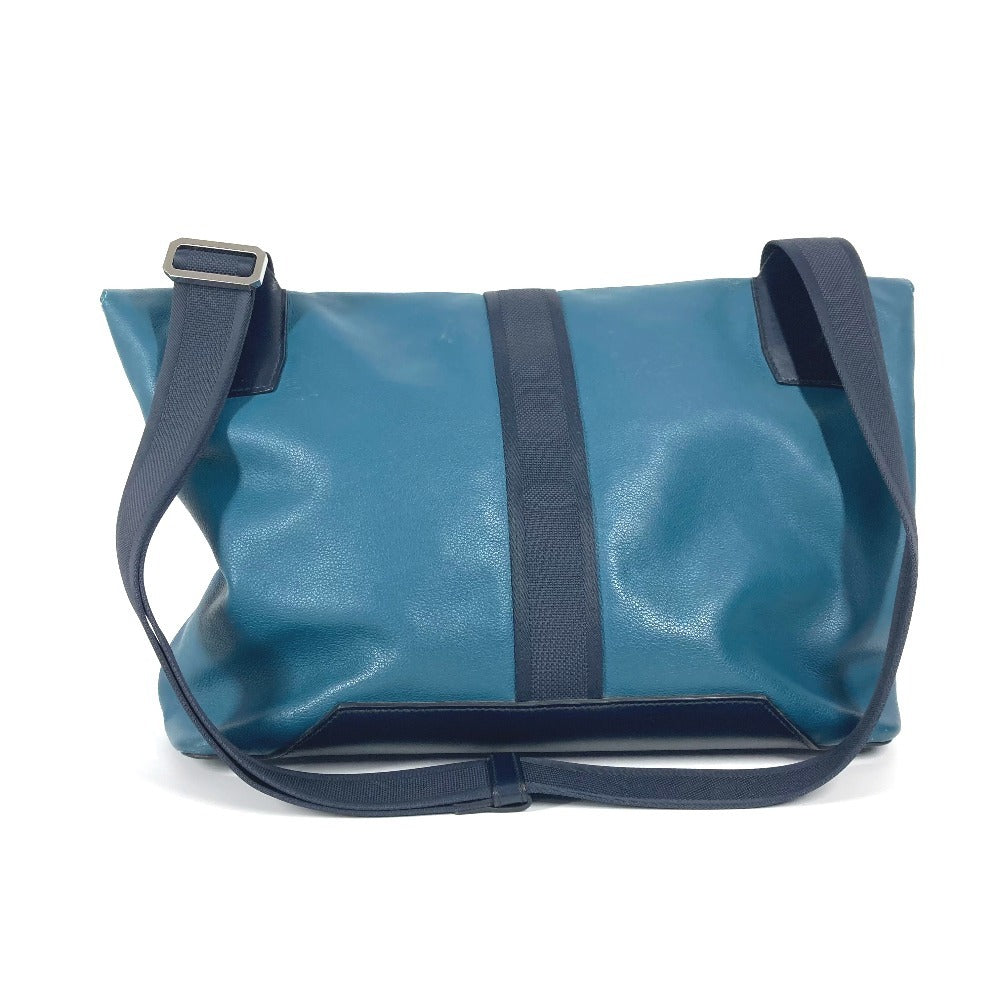 HERMES Shoulder Bag leather Blue type flap City slide