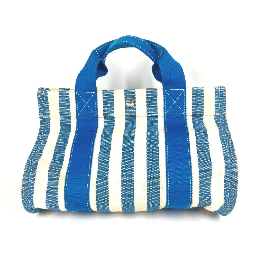 HERMES Handbag canvas blue Tote Bag Cannes PM