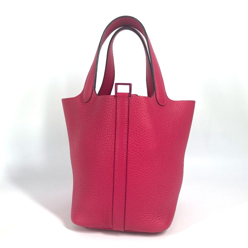 HERMES Handbag Taurillon Clemence pink Picotin Lock PM 18