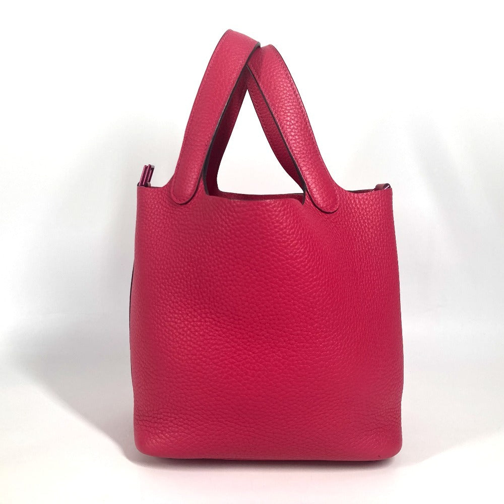 HERMES Handbag Taurillon Clemence pink Picotin Lock PM 18