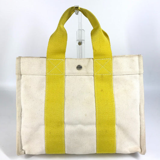 HERMES Tote Bag canvas yellow Bora Bora PM