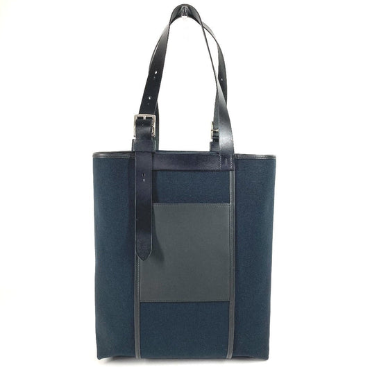 HERMES Shoulder Bag Leather, Toile black Etriviere Pocket 27