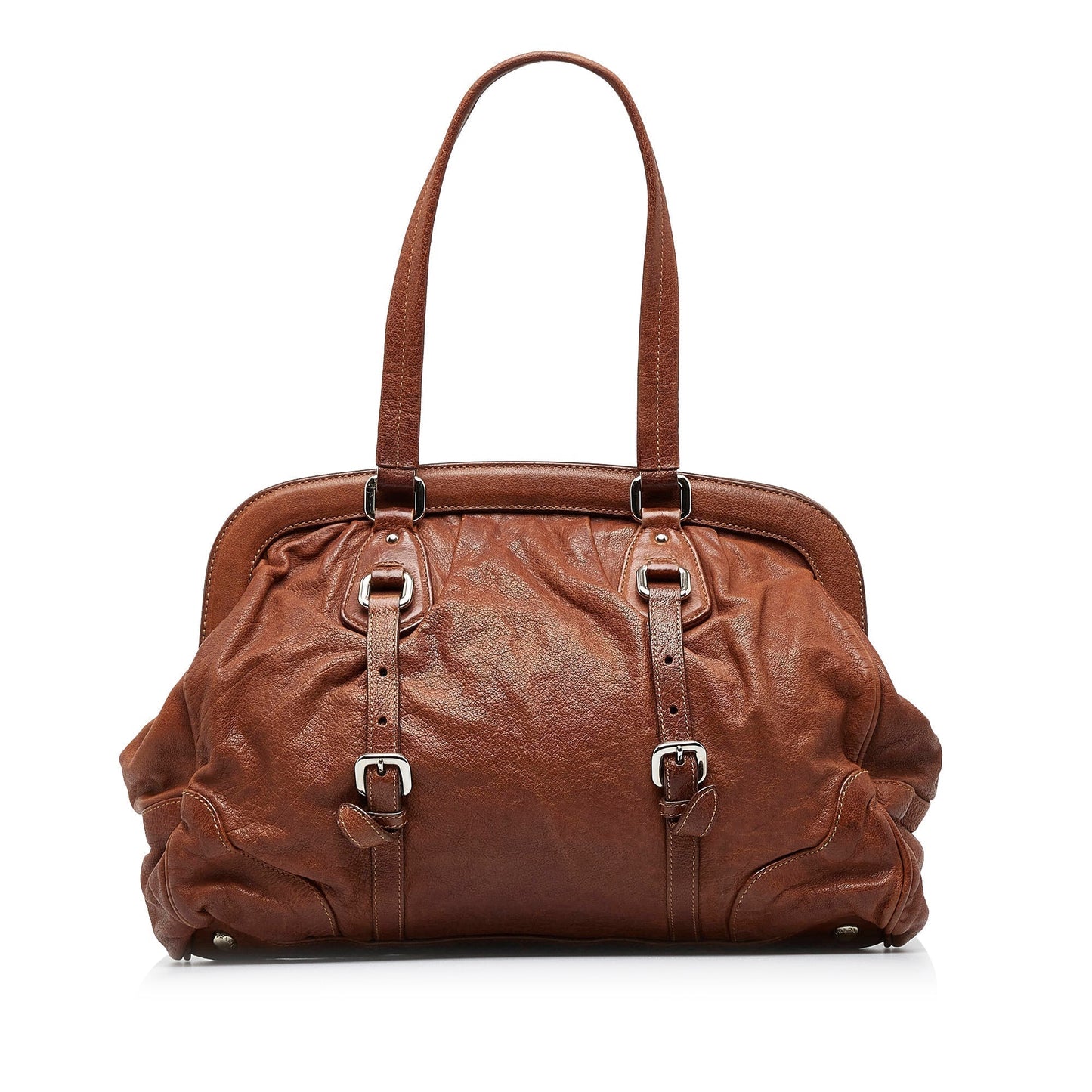 Prada Frame Leather Tote Bag