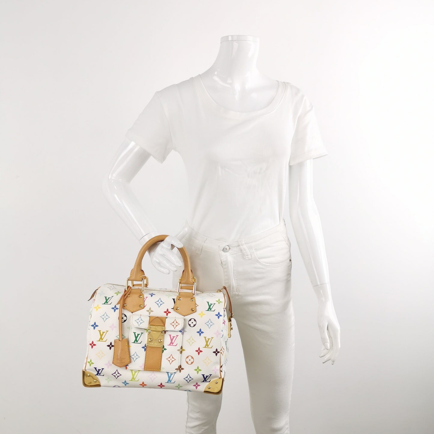 Louis Vuitton x Takashi Murakami Speedy 30 Lock White Multicolor