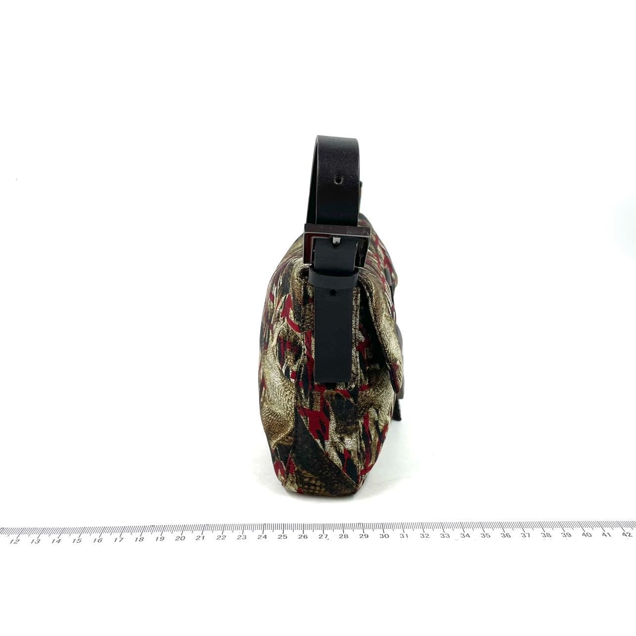 FENDI Baguette   Bird Printed Multicolor Canvas Shoulder Bag