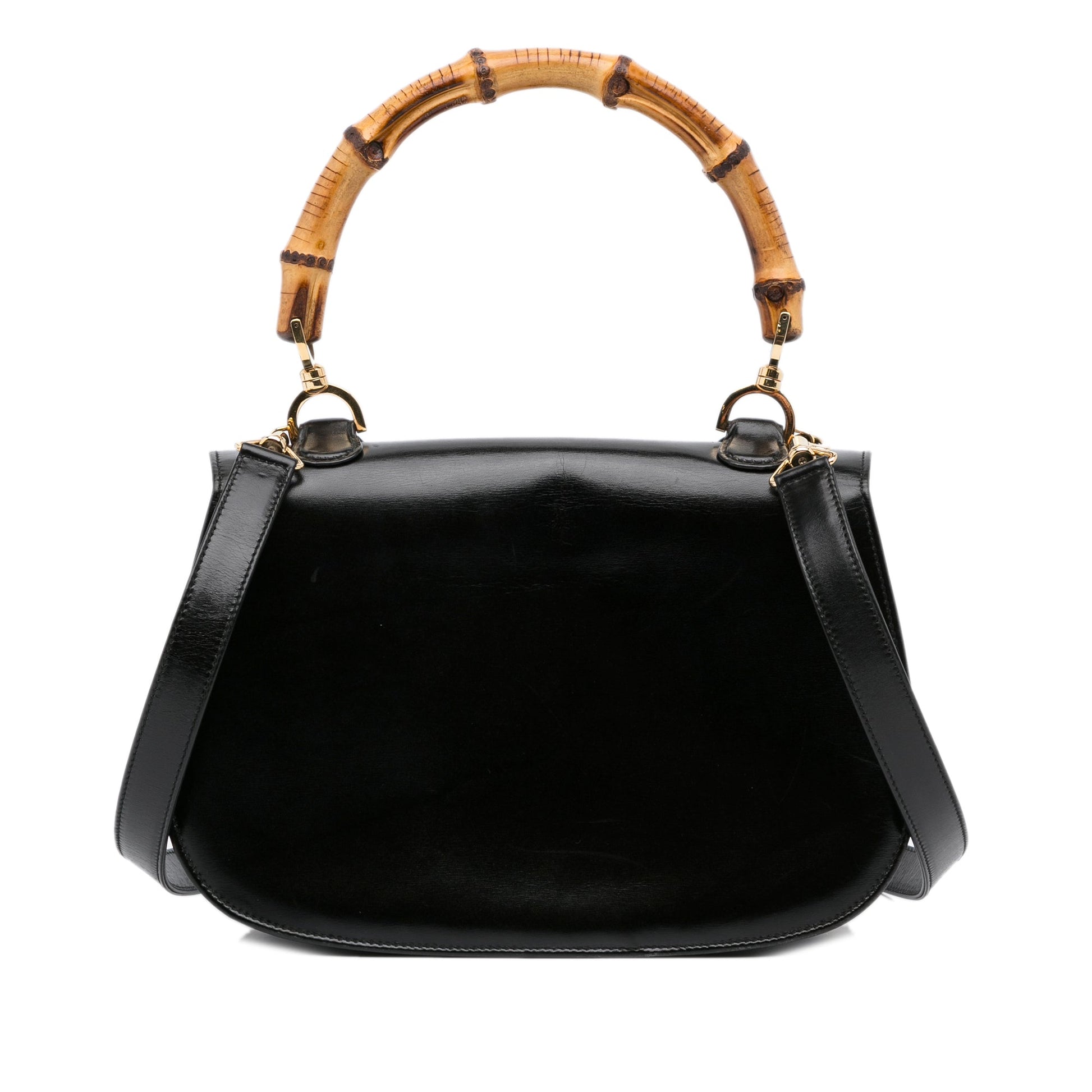 Gucci Bamboo Black Leather Shoulder Bag Style 4