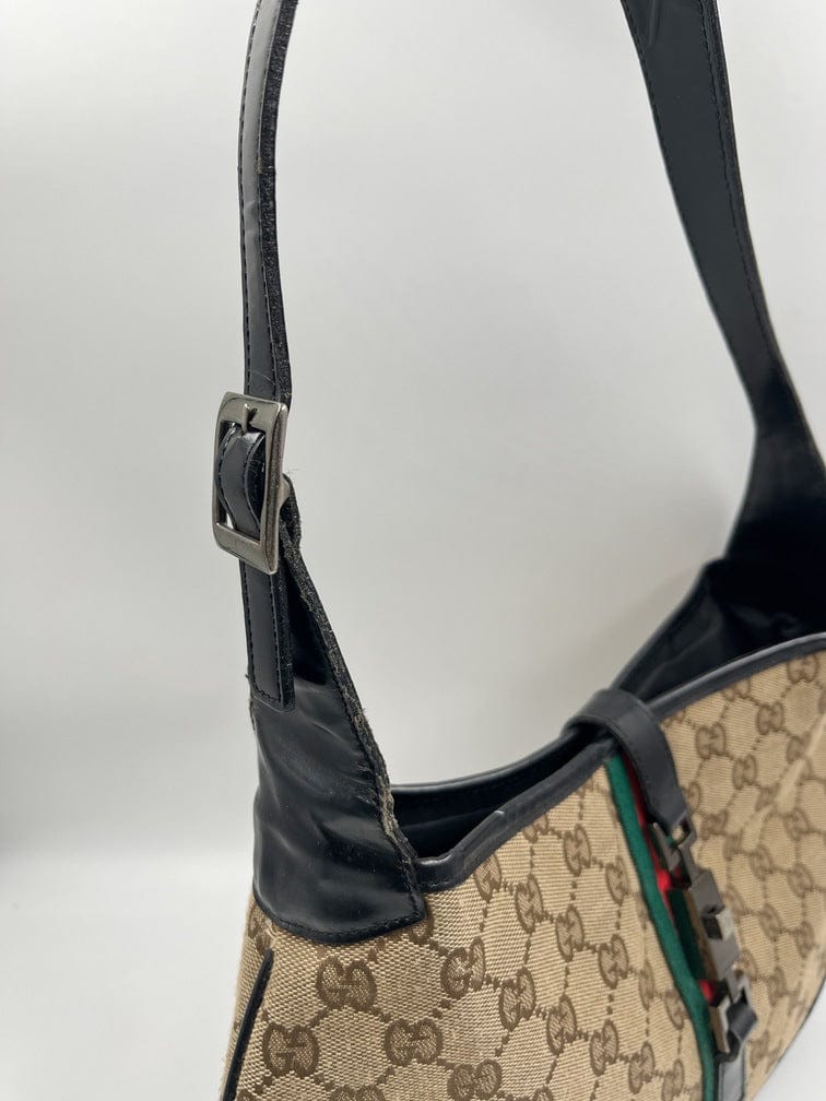 Gucci Jackie Leather Canvas Shoulder Bag Style 5