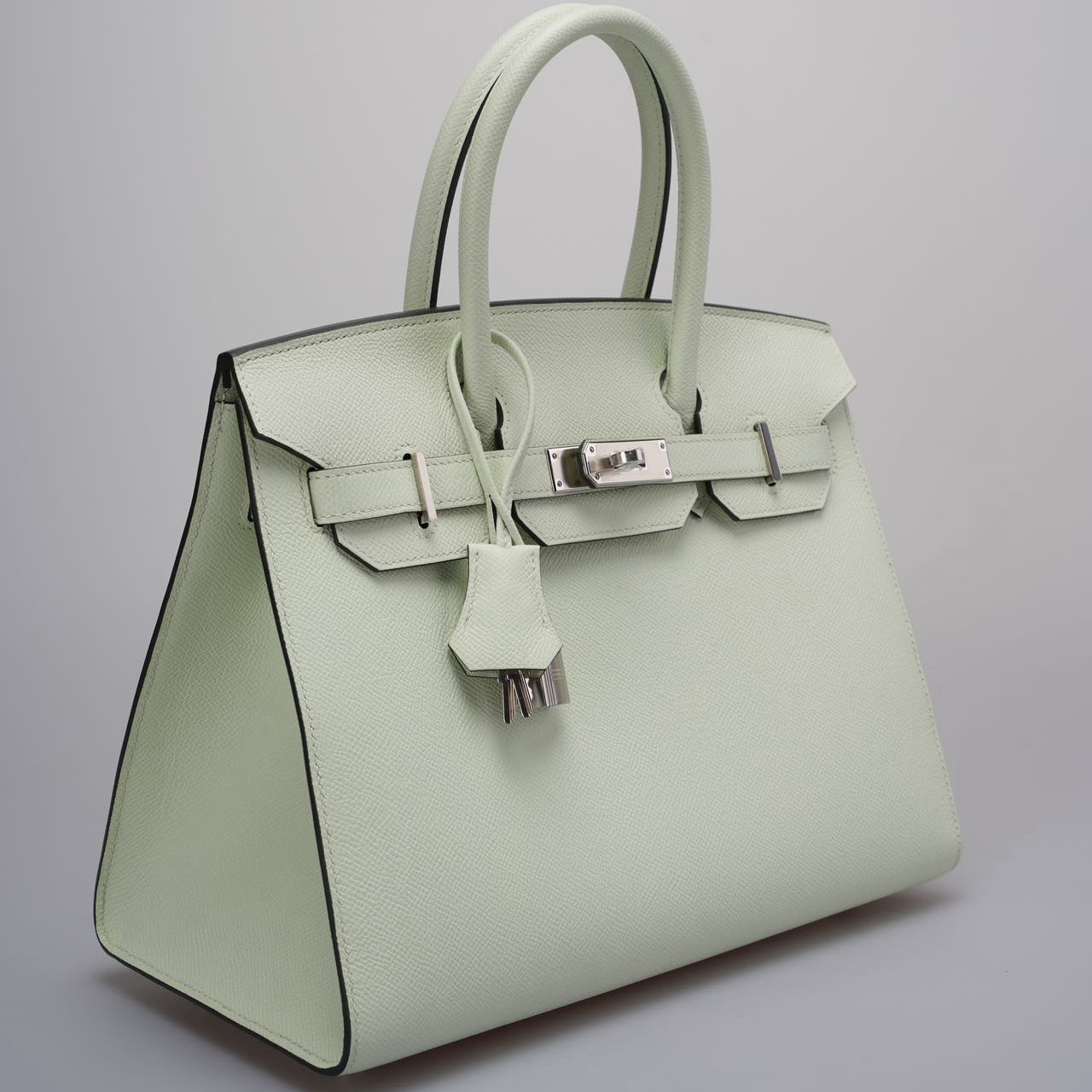 Hermes Birkin Sellier 30 Bag In Vert Fizz Epsom Leather With Palladium Hardware from