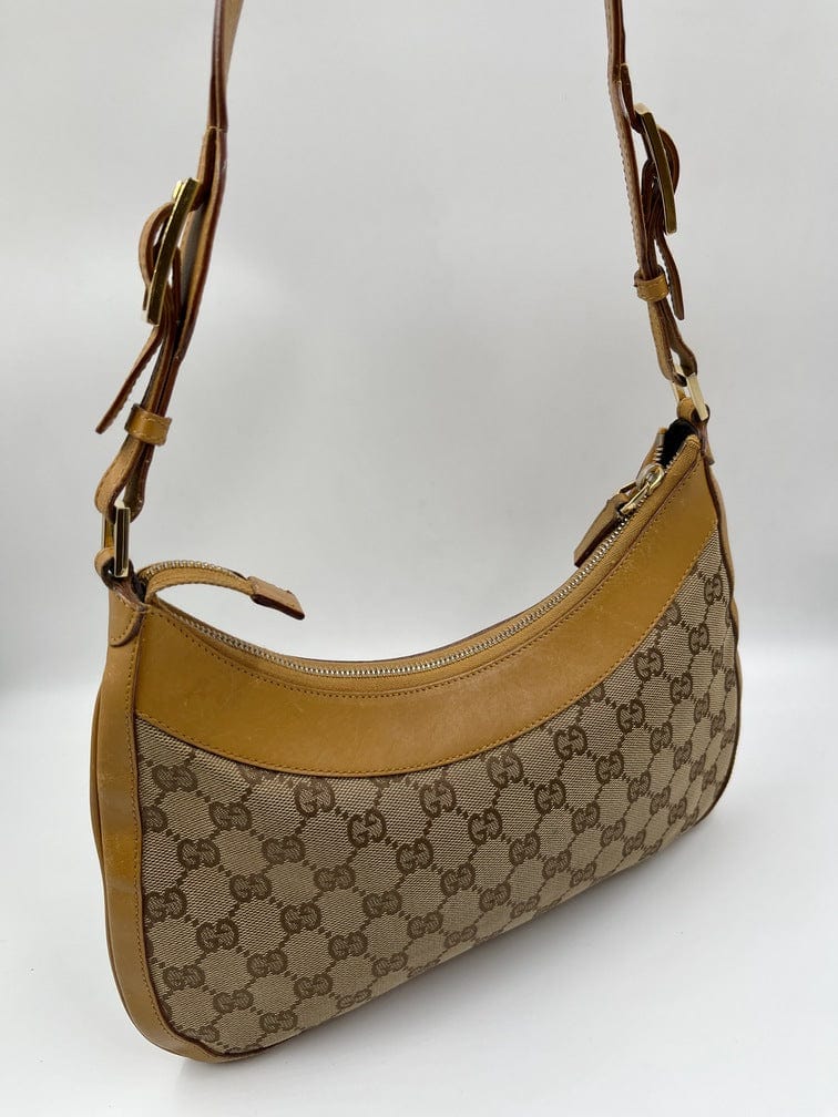 Gucci Nylon Leather Canvas Shoulder Bag