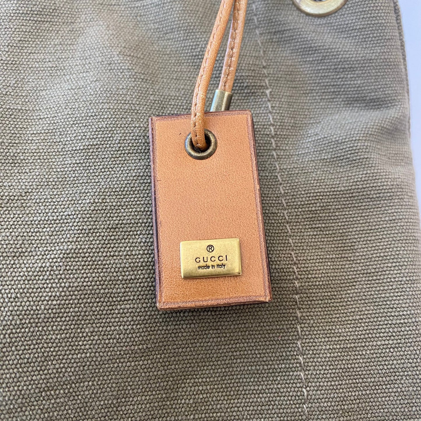 Gucci Leather Canvas Shoulder Bag Style 25