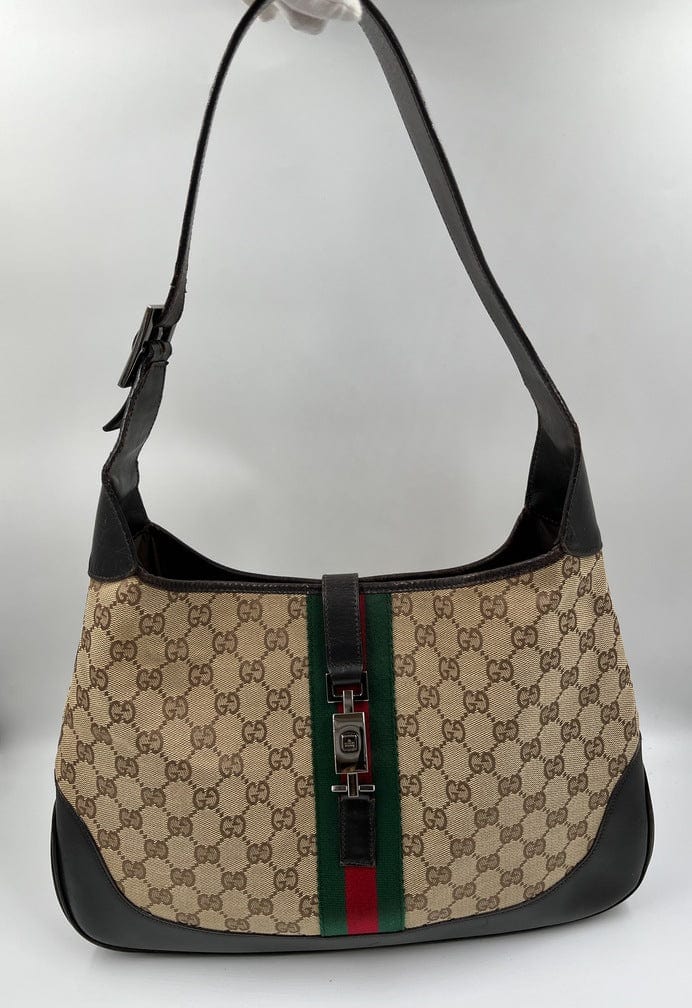 Gucci Leather Canvas Shoulder Bag