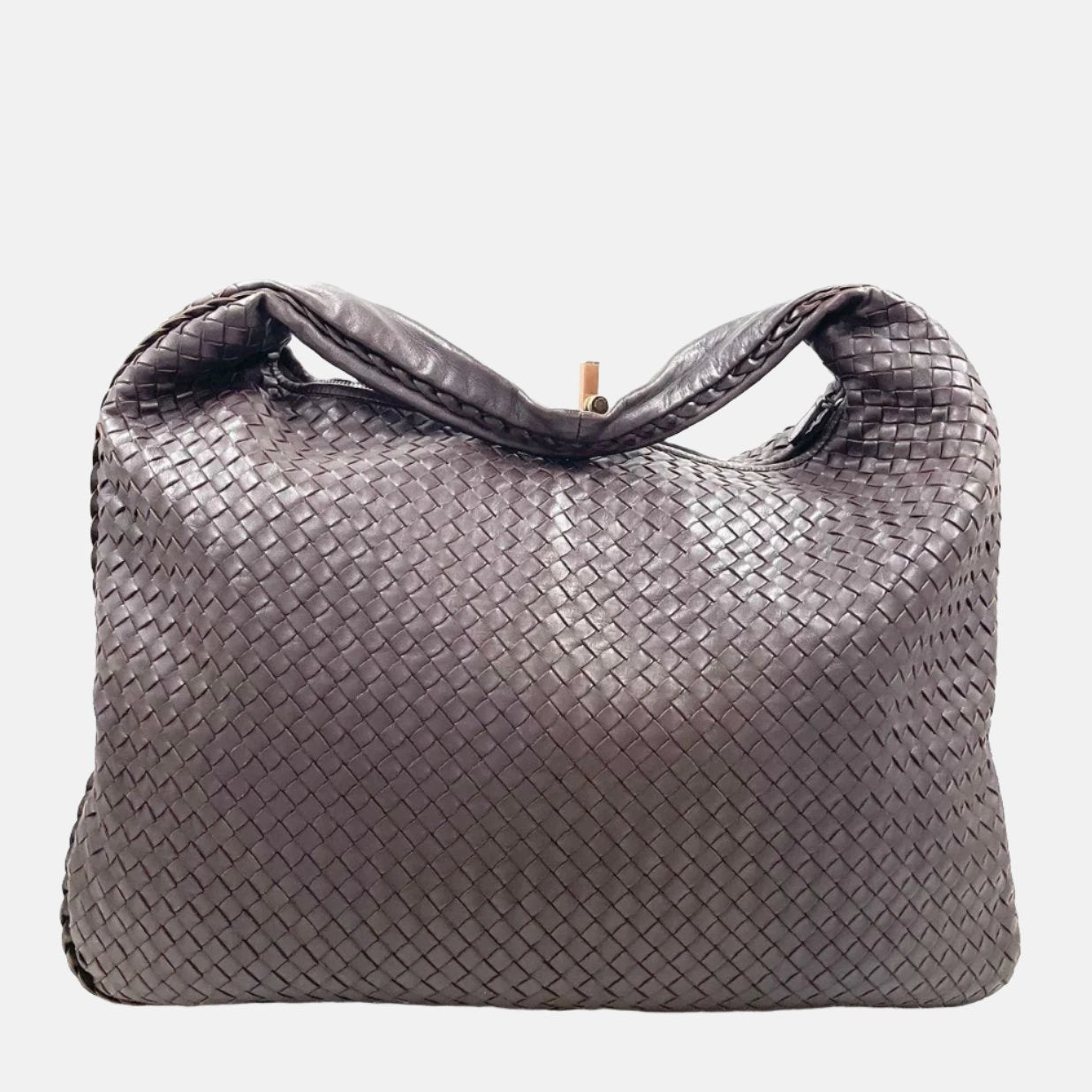 Bottega Veneta Hobo Bag Large Dark Chocolate Brown Lambskin leather 51cm
